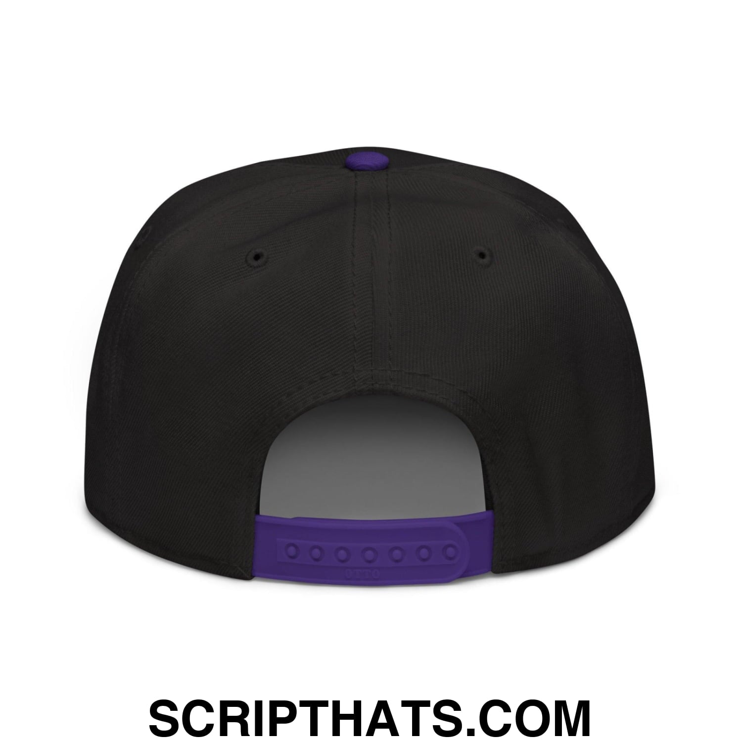 Purple Pepe $PURPE Embroidered Flat Bill Brim Snapback Hat Purple Black Black