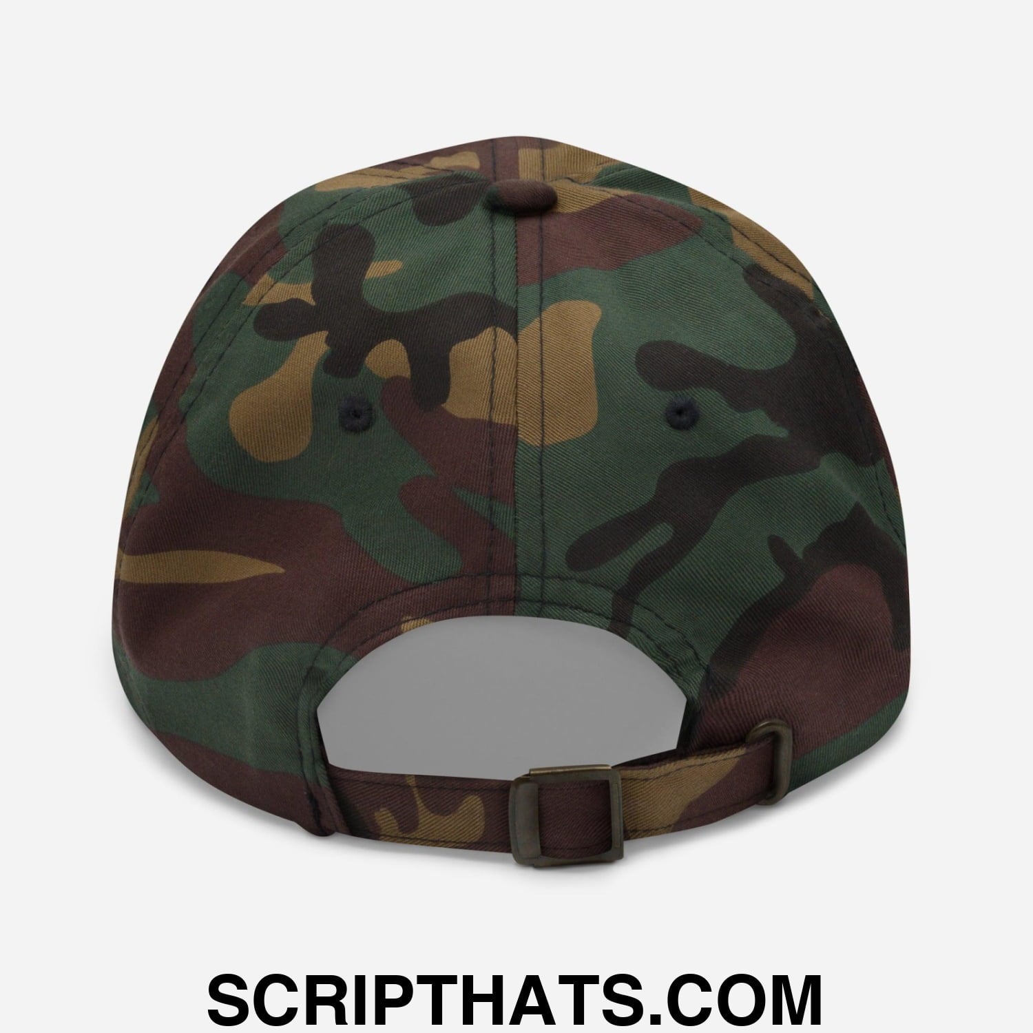 Put It on My Husband's Tab Embroidered Dad Hat Green Camo