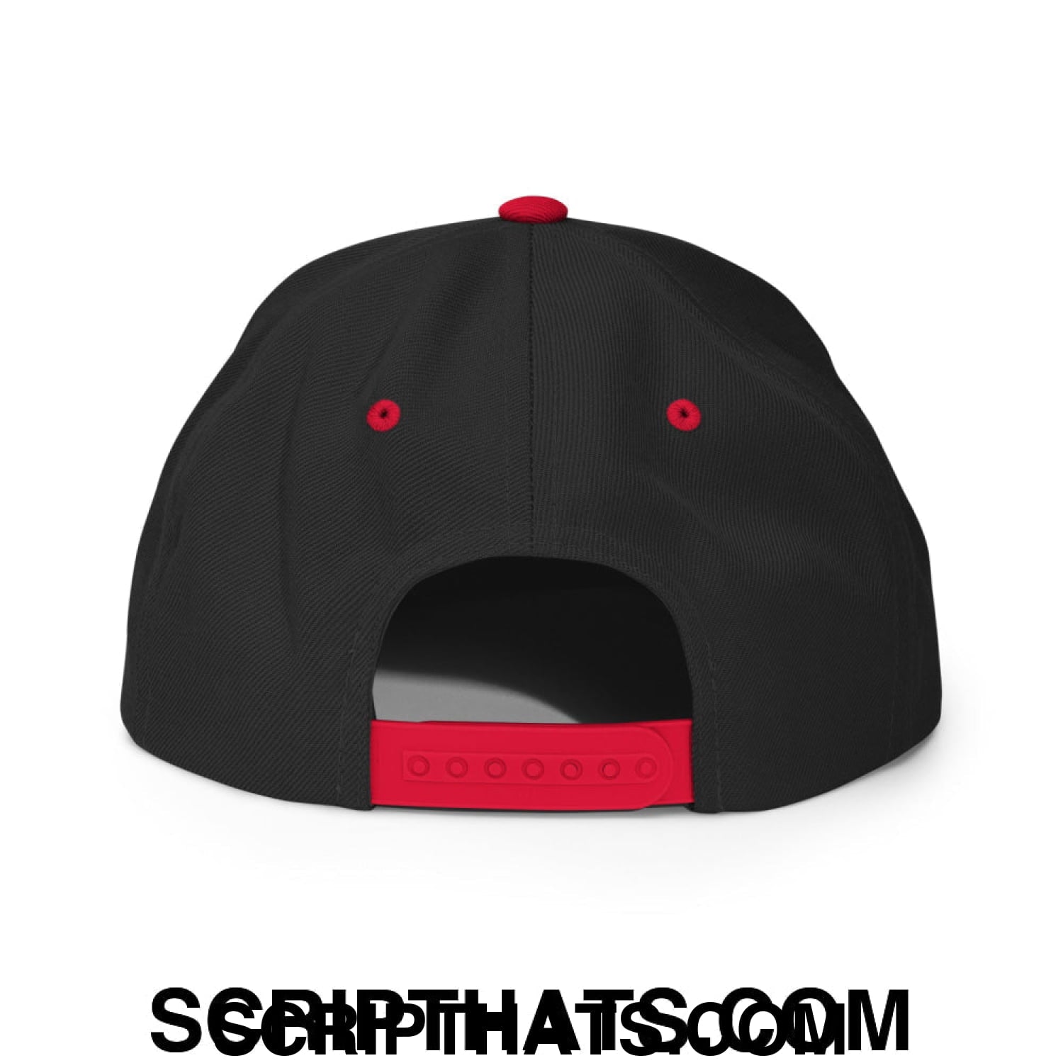 Put it on My Husband's Tab Embroidered Flat Brim Bill Snapback Hat Black Red