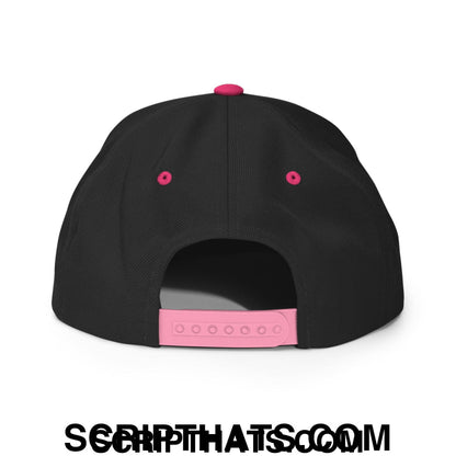 Put it on My Husband's Tab Embroidered Flat Brim Bill Snapback Hat Black