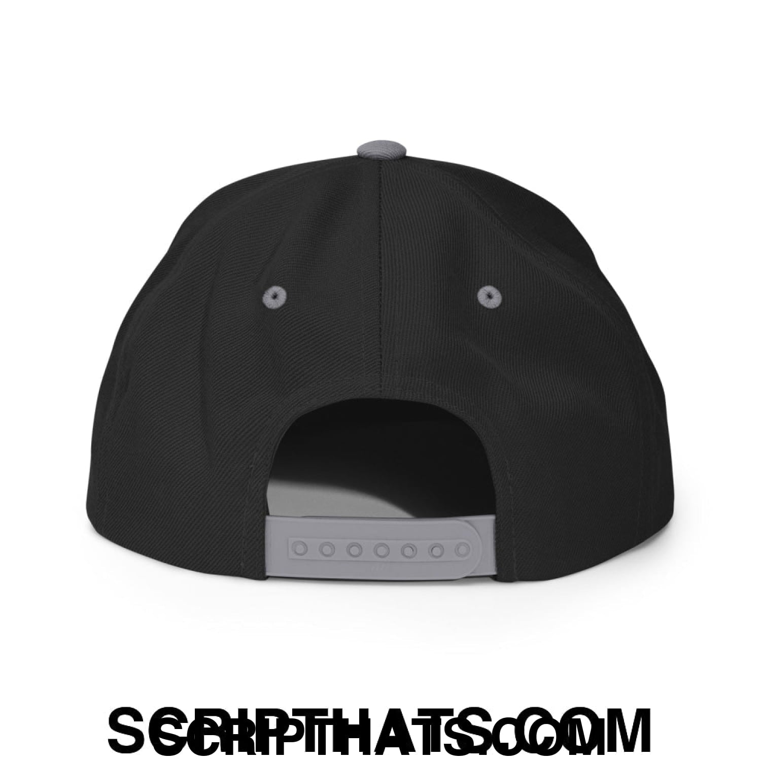 Put it on My Husband's Tab Embroidered Flat Brim Bill Snapback Hat Black Silver