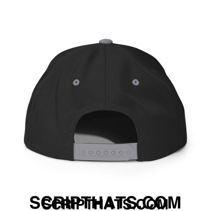 Put it on My Husband's Tab Embroidered Flat Brim Bill Snapback Hat Black Silver