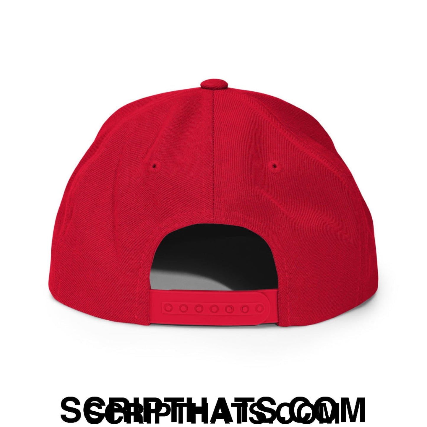 Put it on My Husband's Tab Embroidered Flat Brim Bill Snapback Hat Red