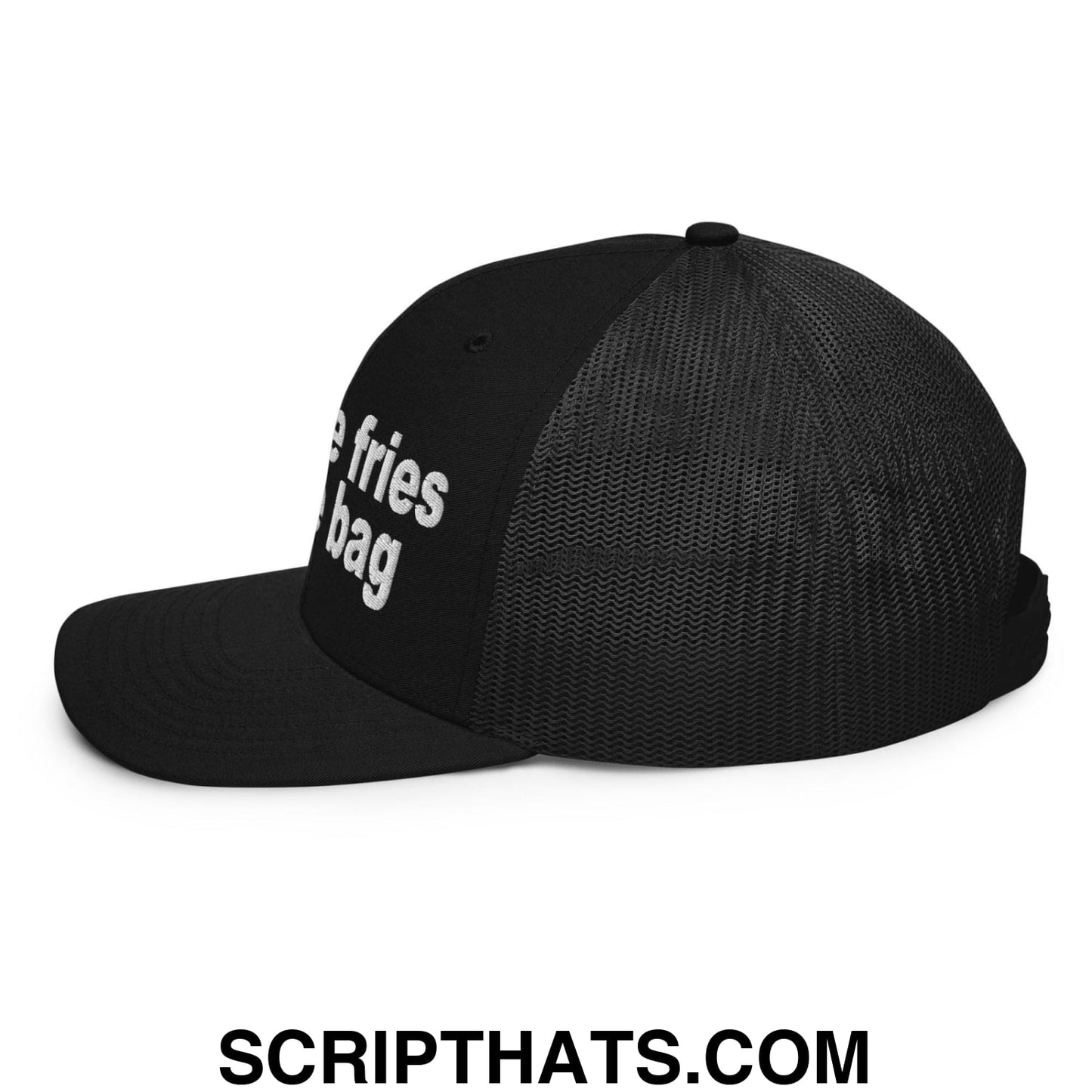 Put the Fries in the Bag Embroidered Classic Mesh Trucker Hat Black