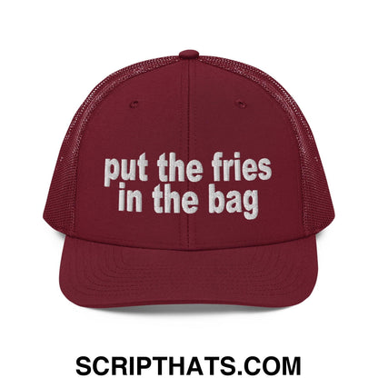 Put the Fries in the Bag Embroidered Classic Mesh Trucker Hat Cardinal