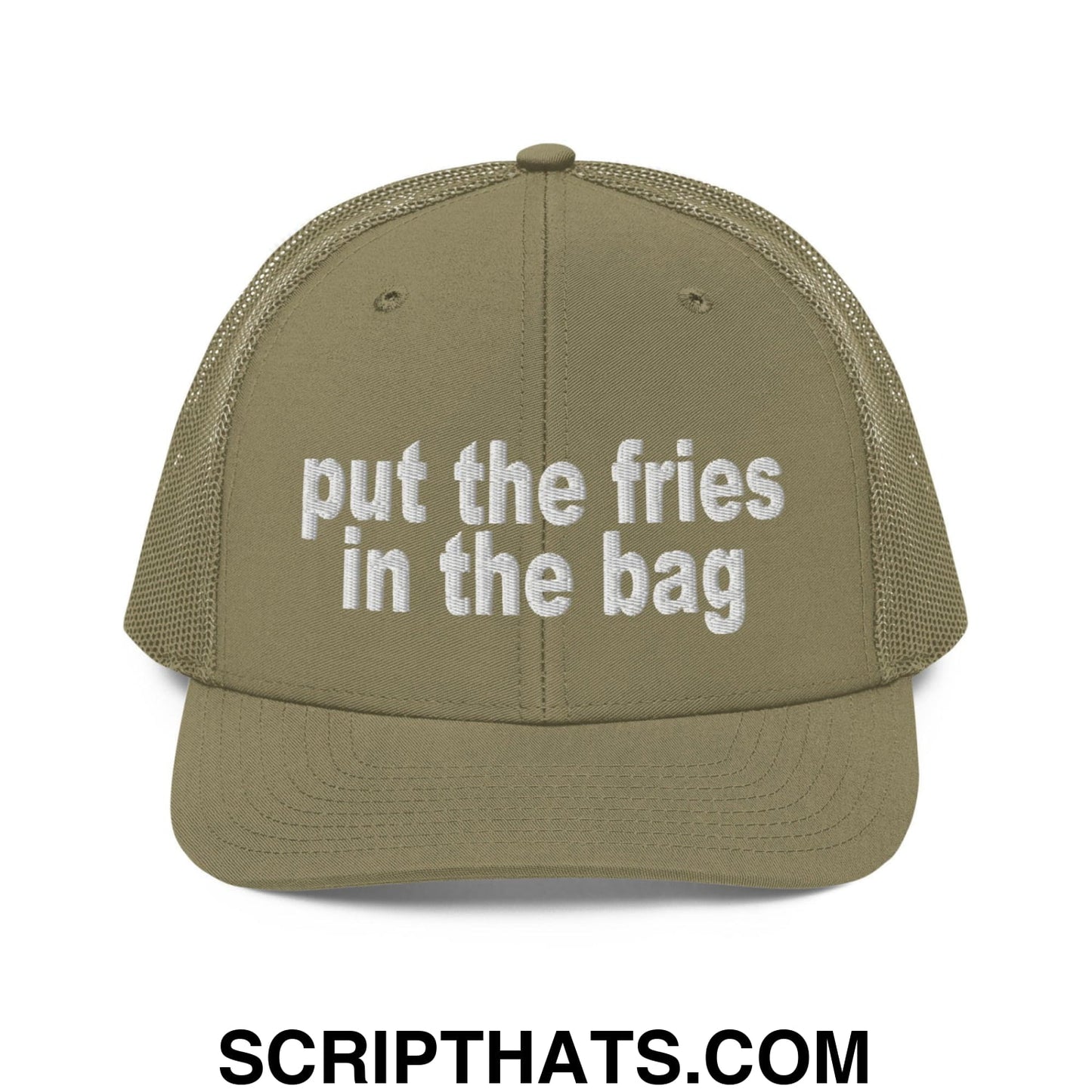 Put the Fries in the Bag Embroidered Classic Mesh Trucker Hat Loden
