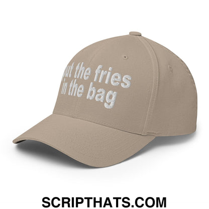 Put the Fries in the Bag Embroidered Stretch Fit Baseball Hat Khaki