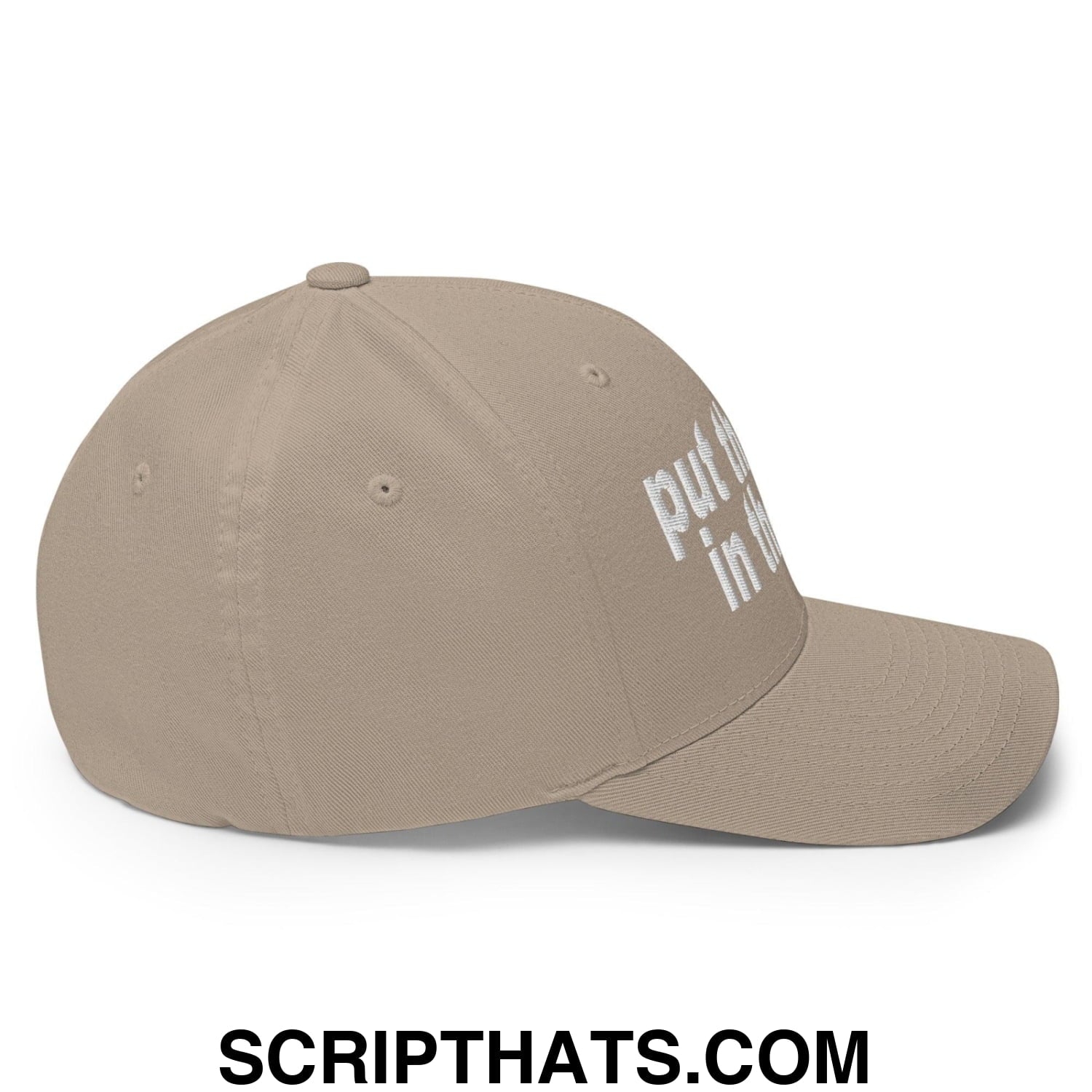 Put the Fries in the Bag Embroidered Stretch Fit Baseball Hat Khaki