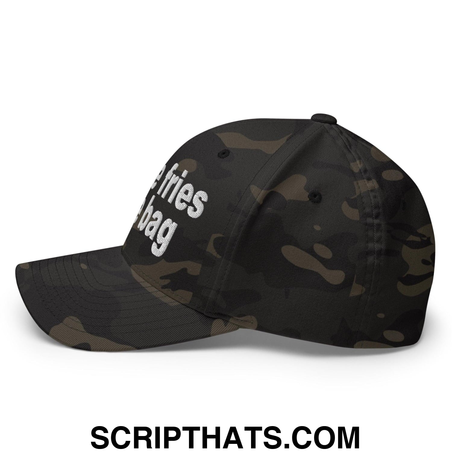 Put the Fries in the Bag Embroidered Stretch Fit Baseball Hat Multicam Black
