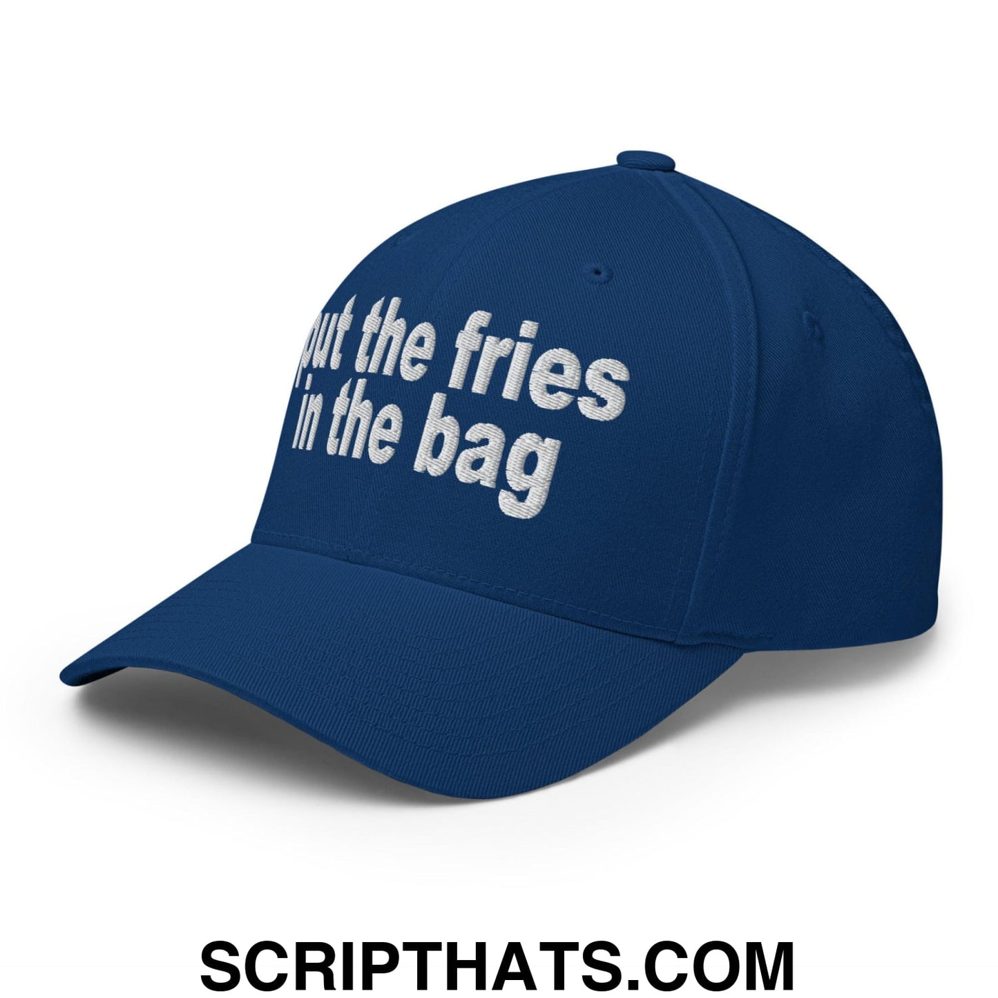 Put the Fries in the Bag Embroidered Stretch Fit Baseball Hat Royal Blue
