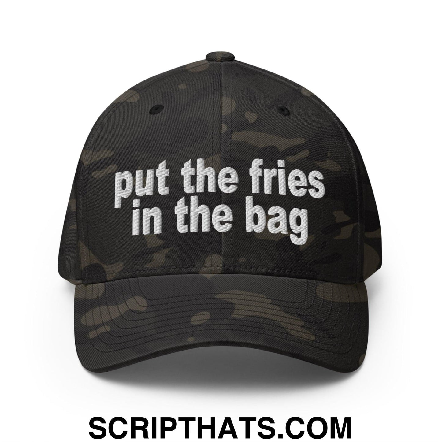 Put the Fries in the Bag Embroidered Stretch Fit Baseball Hat Multicam Black