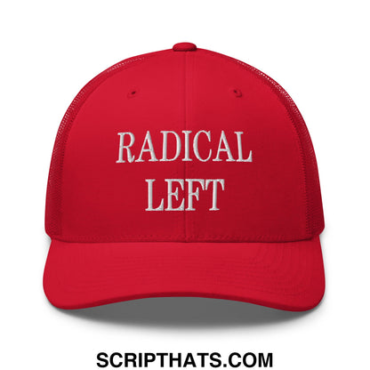 Radical Left Embroidered Mesh Trucker Hat Red