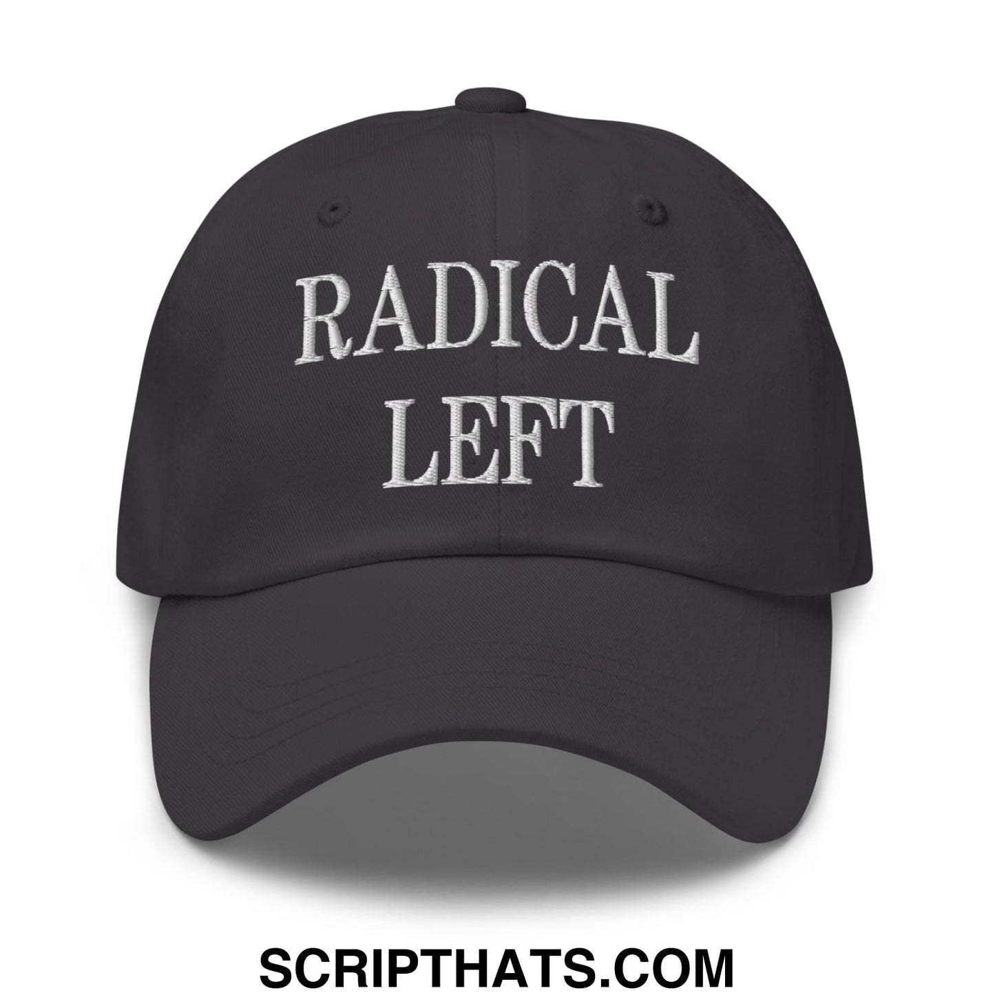 Radical Left Embroidered Unstructured Dad Hat Dark Grey