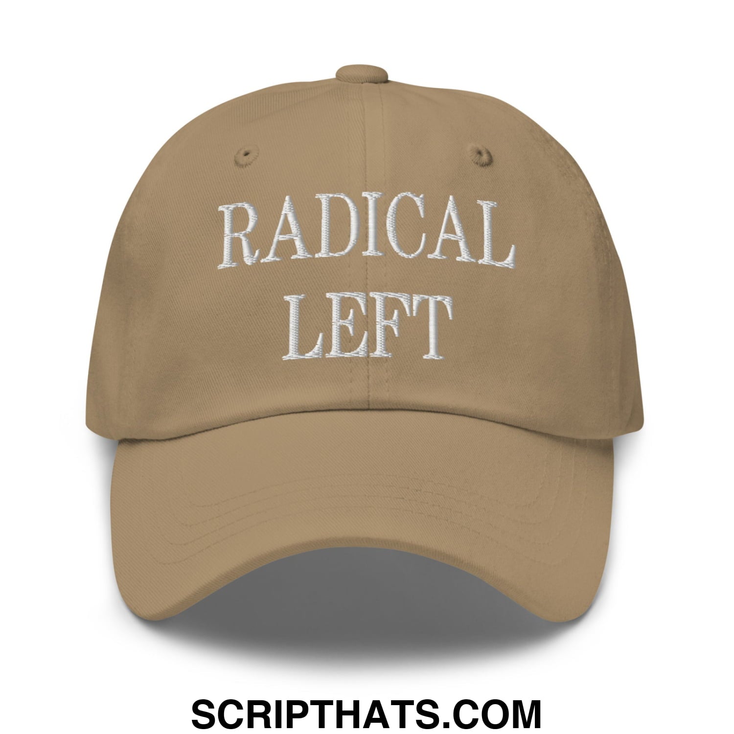 Radical Left Embroidered Unstructured Dad Hat Khaki