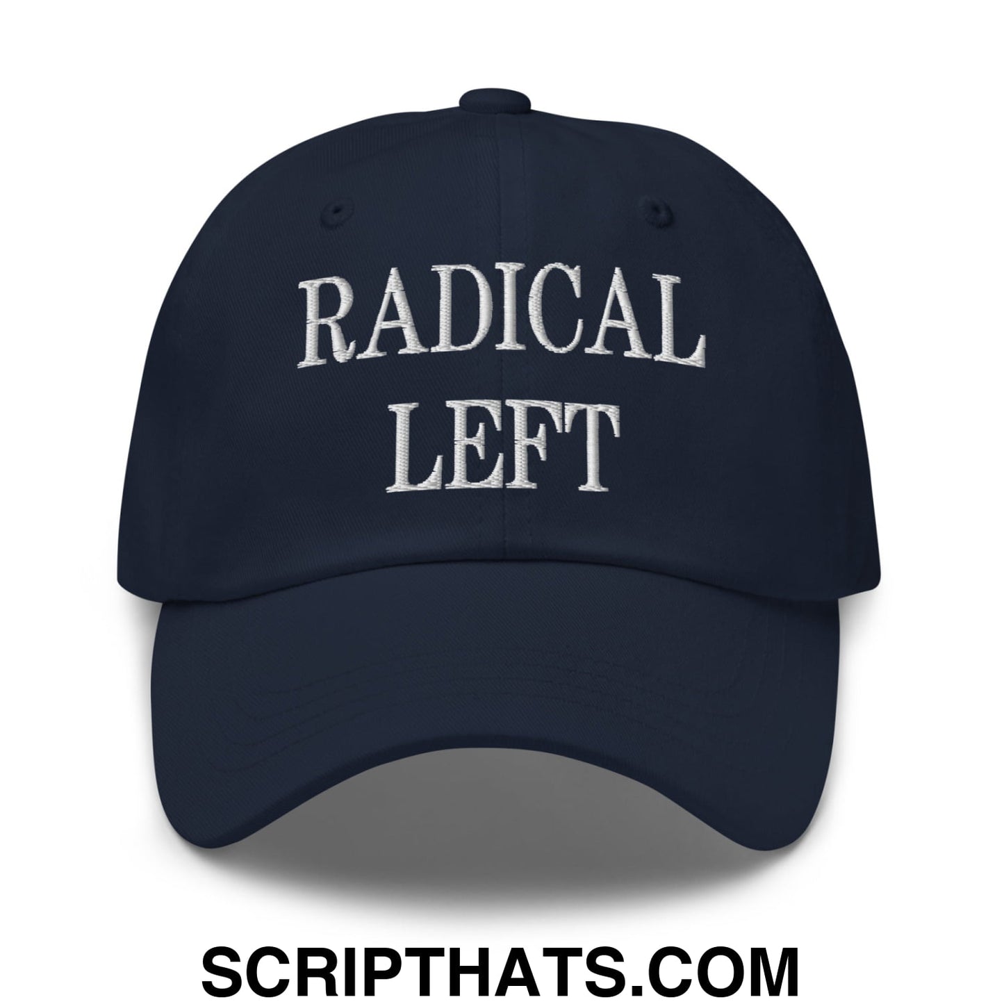 Radical Left Embroidered Unstructured Dad Hat Navy