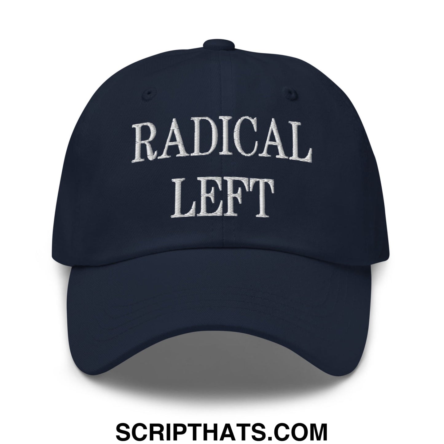 Radical Left Embroidered Unstructured Dad Hat Navy