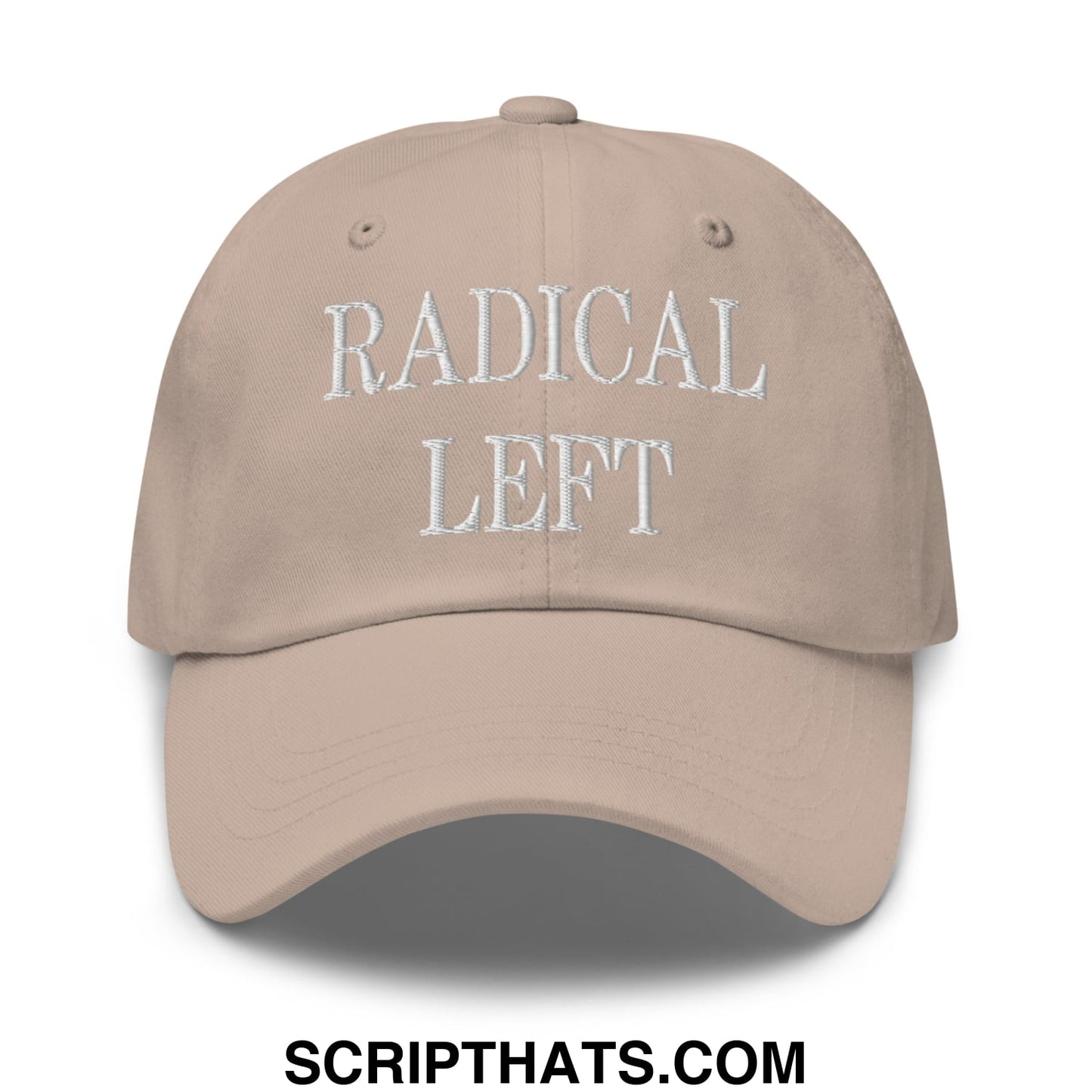 Radical Left Embroidered Unstructured Dad Hat Stone