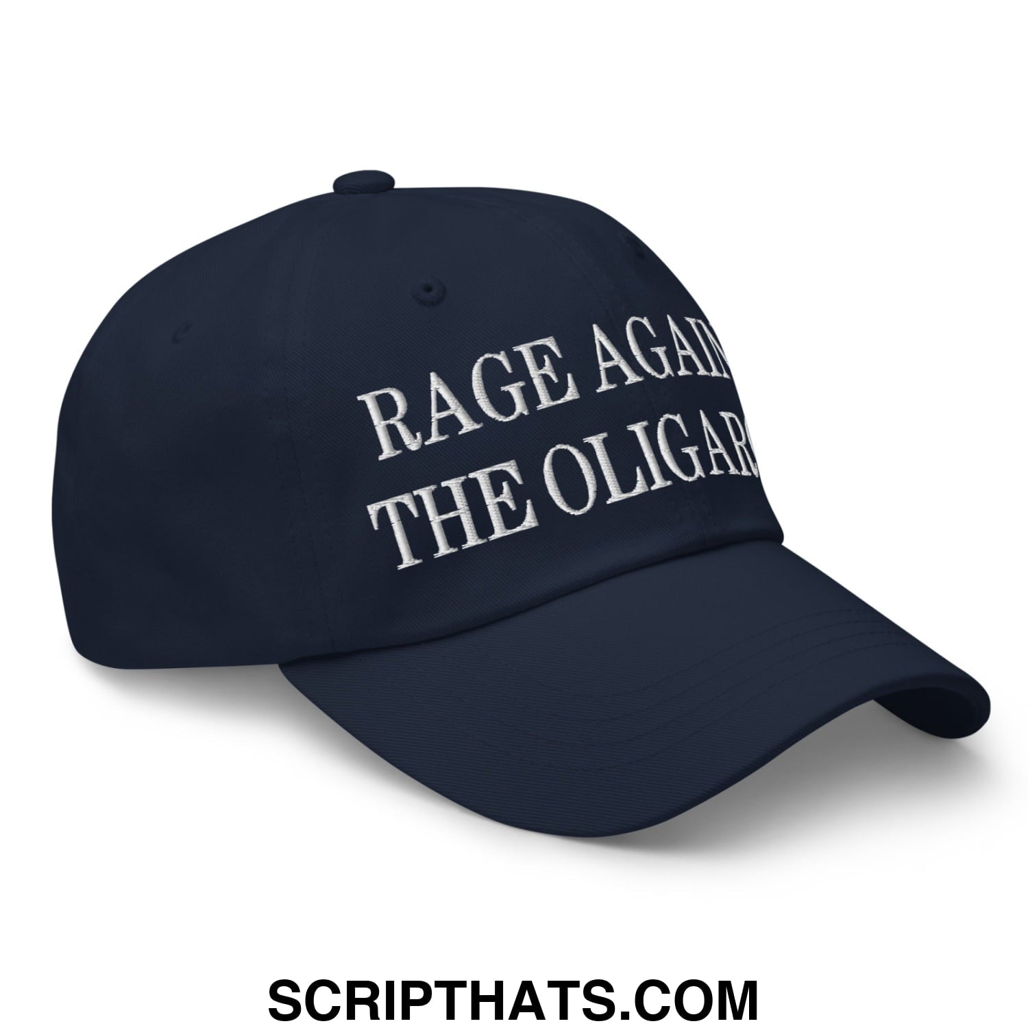Rage Against The Oligarchy Embroidered Unstructured Dad Hat Navy