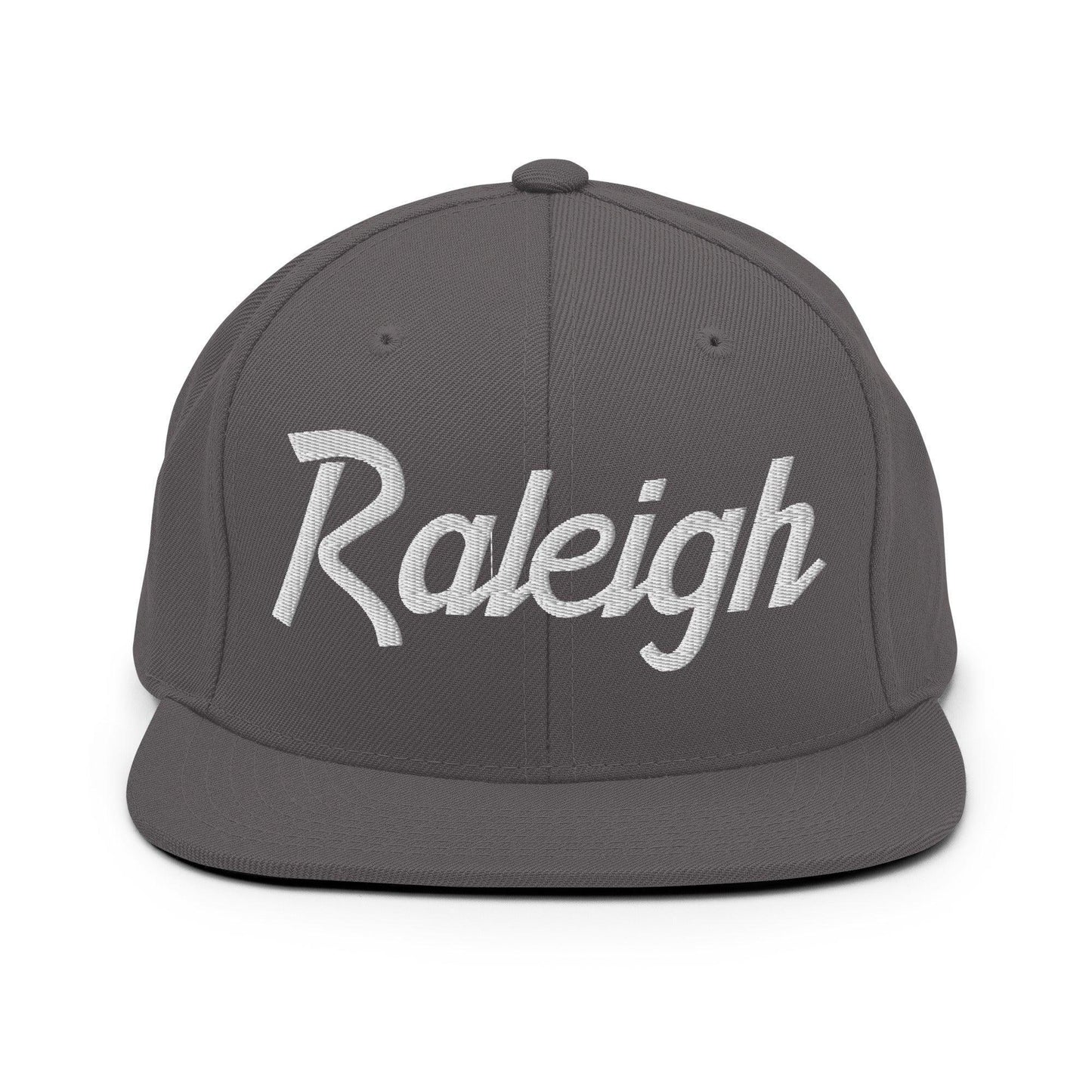 Raleigh Script Snapback Hat Dark Grey