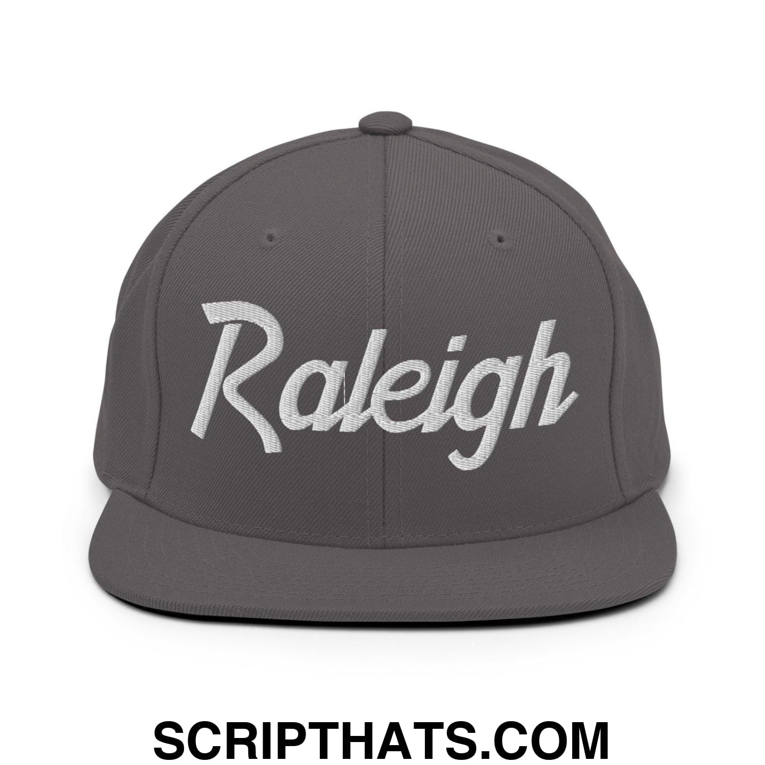 Raleigh Script Snapback Hat Dark Grey