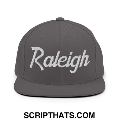 Raleigh Script Snapback Hat Dark Grey