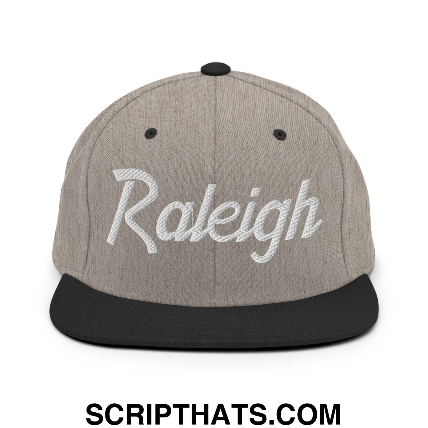 Raleigh Script Snapback Hat Heather Black
