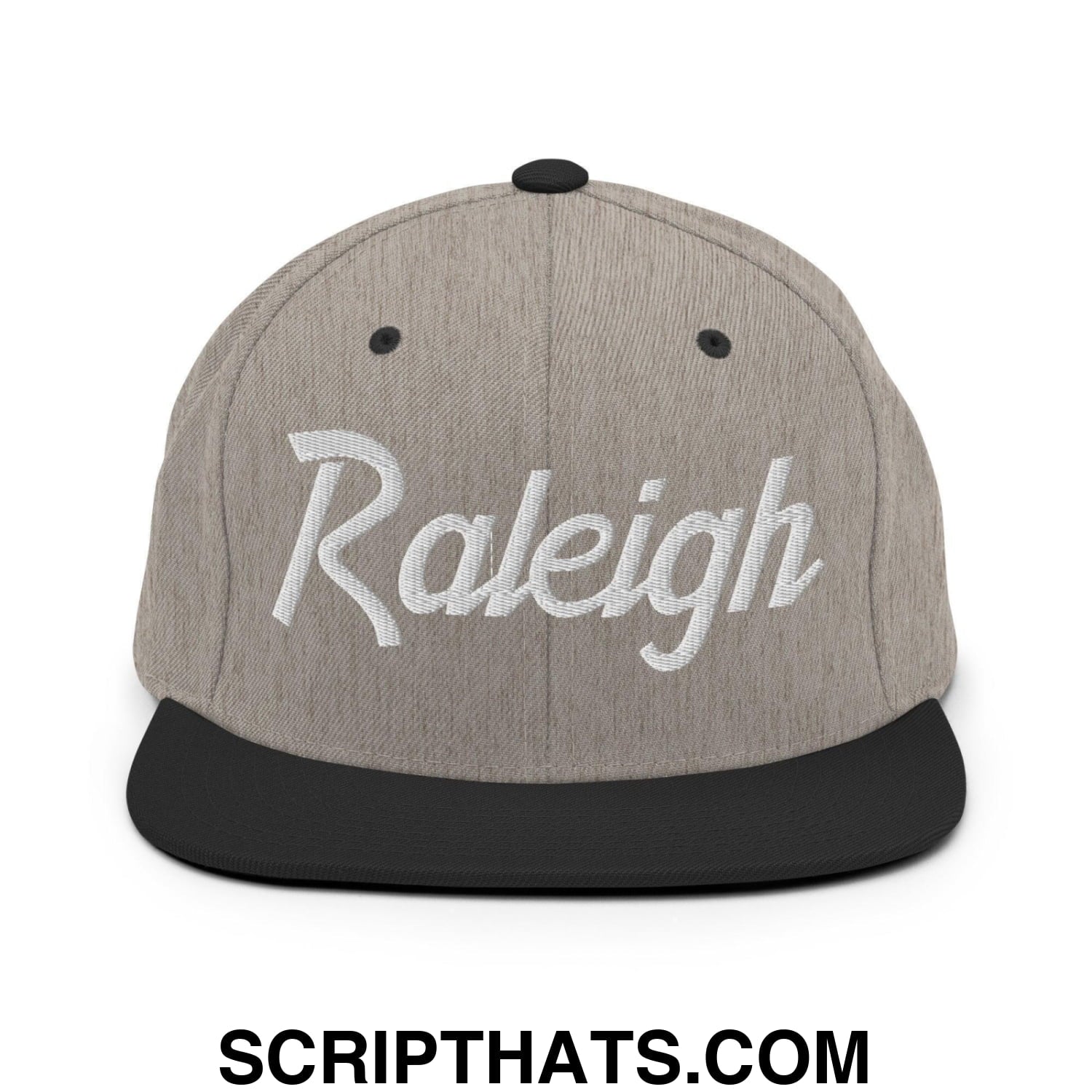 Raleigh Script Snapback Hat Heather Black