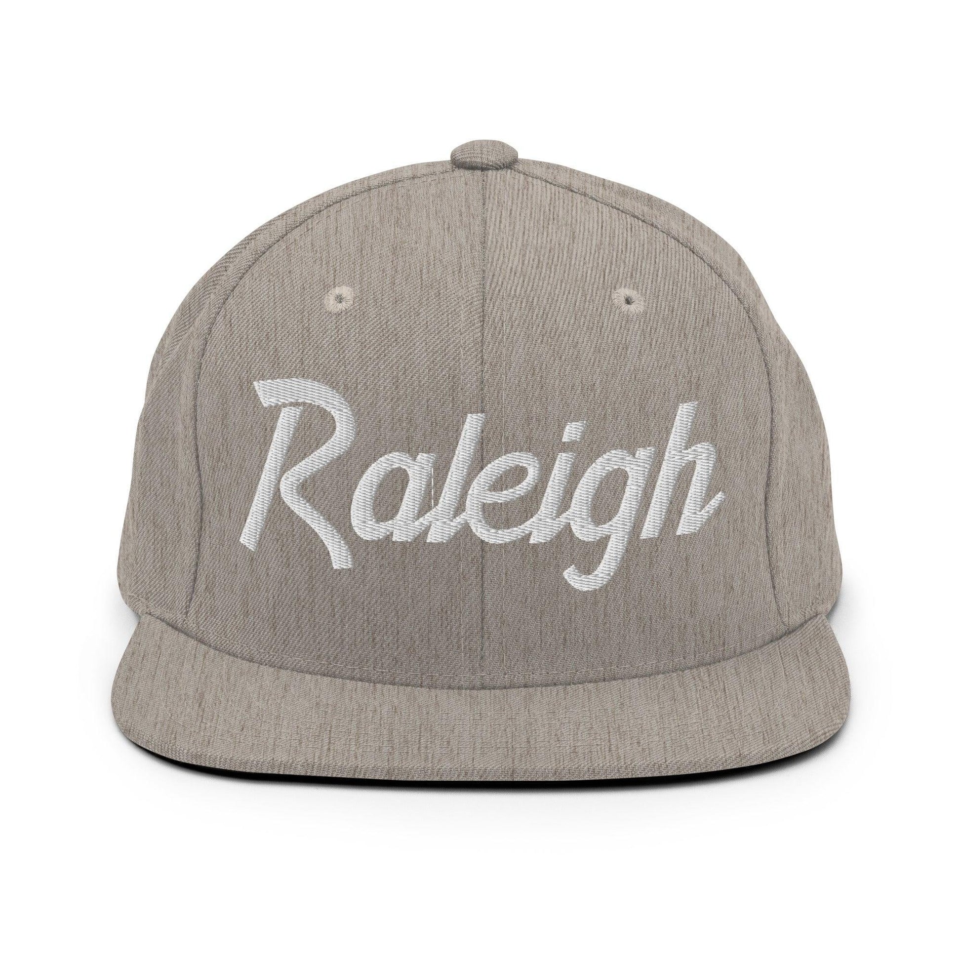 Raleigh Script Snapback Hat Heather Grey