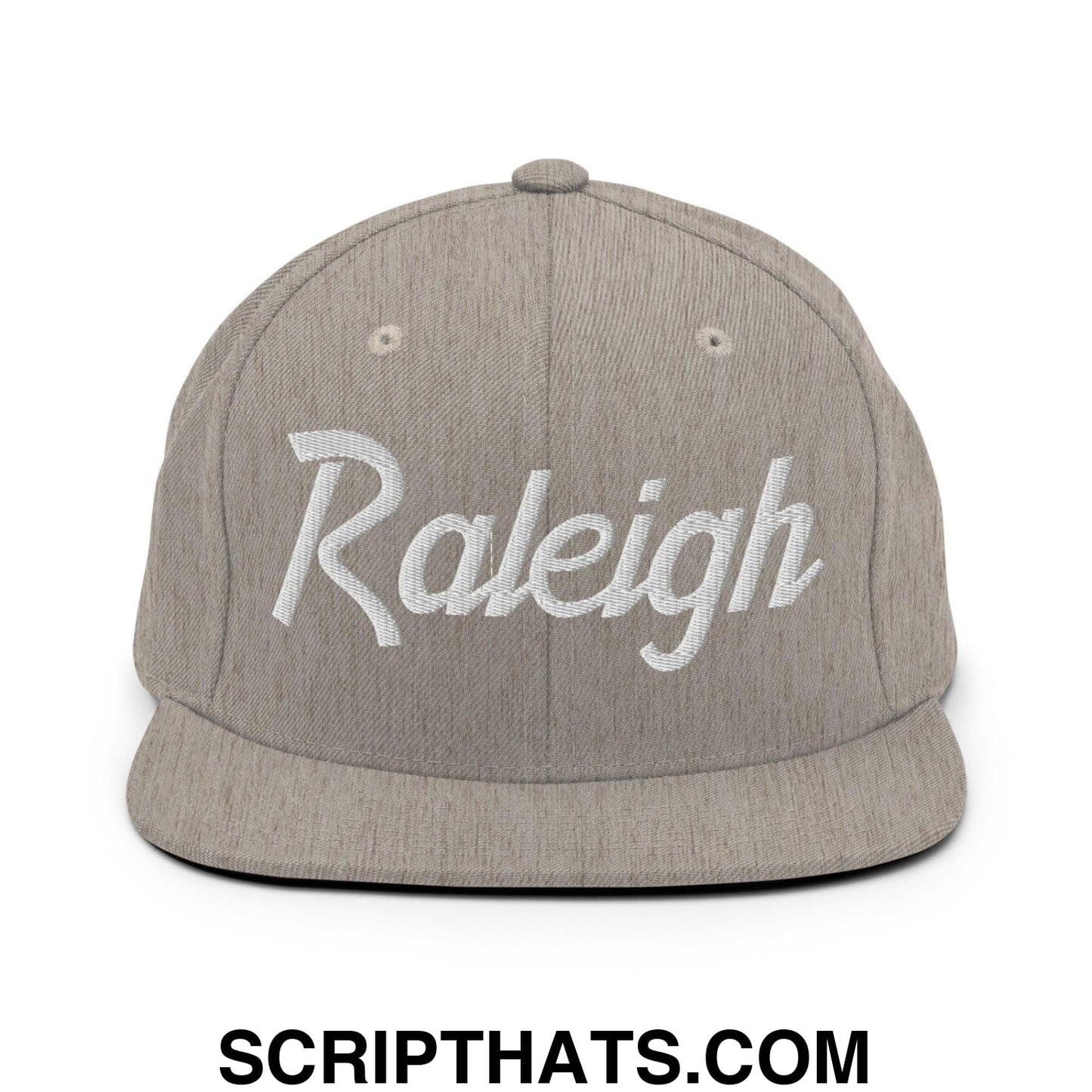 Raleigh Script Snapback Hat Heather Grey