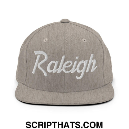 Raleigh Script Snapback Hat Heather Grey