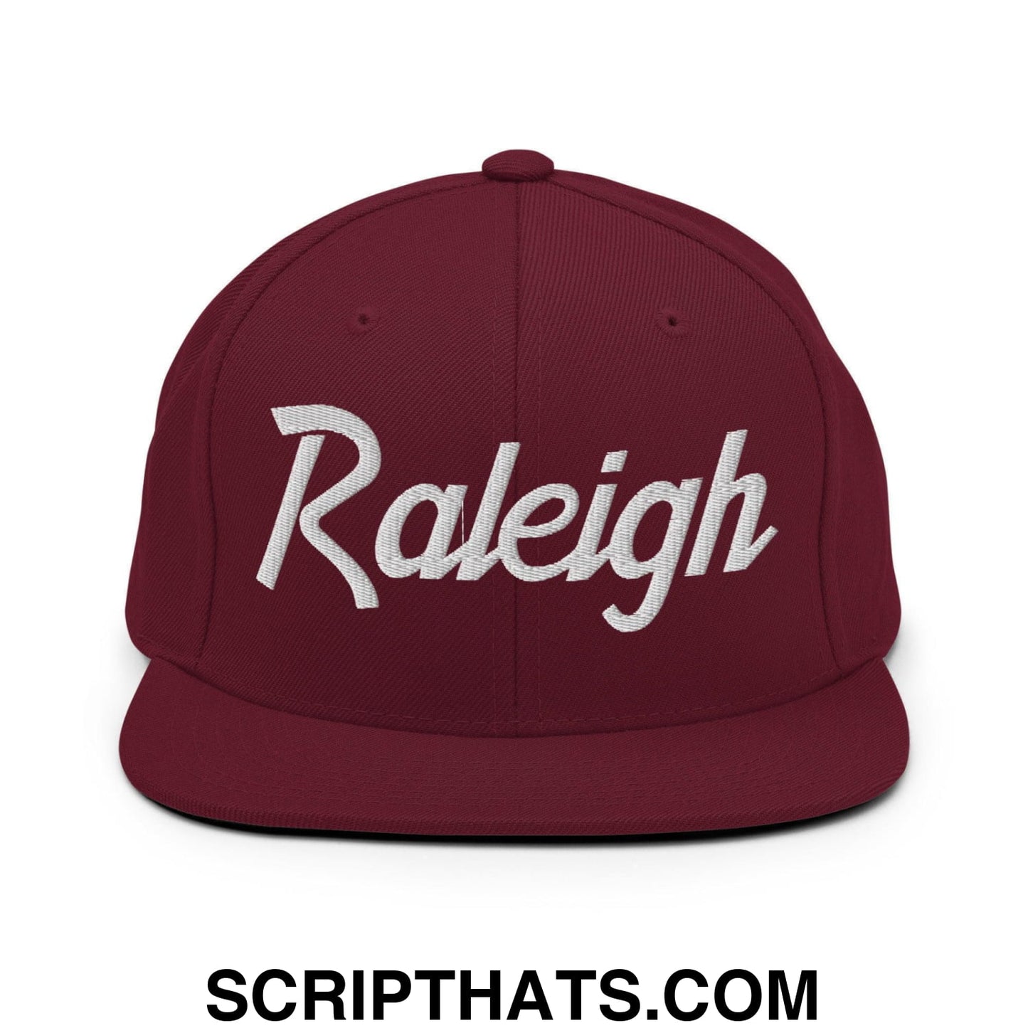 Raleigh Script Snapback Hat Maroon