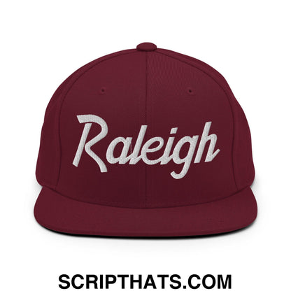 Raleigh Script Snapback Hat Maroon