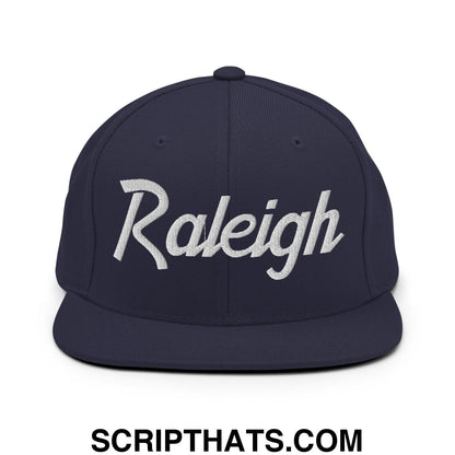 Raleigh Script Snapback Hat Navy
