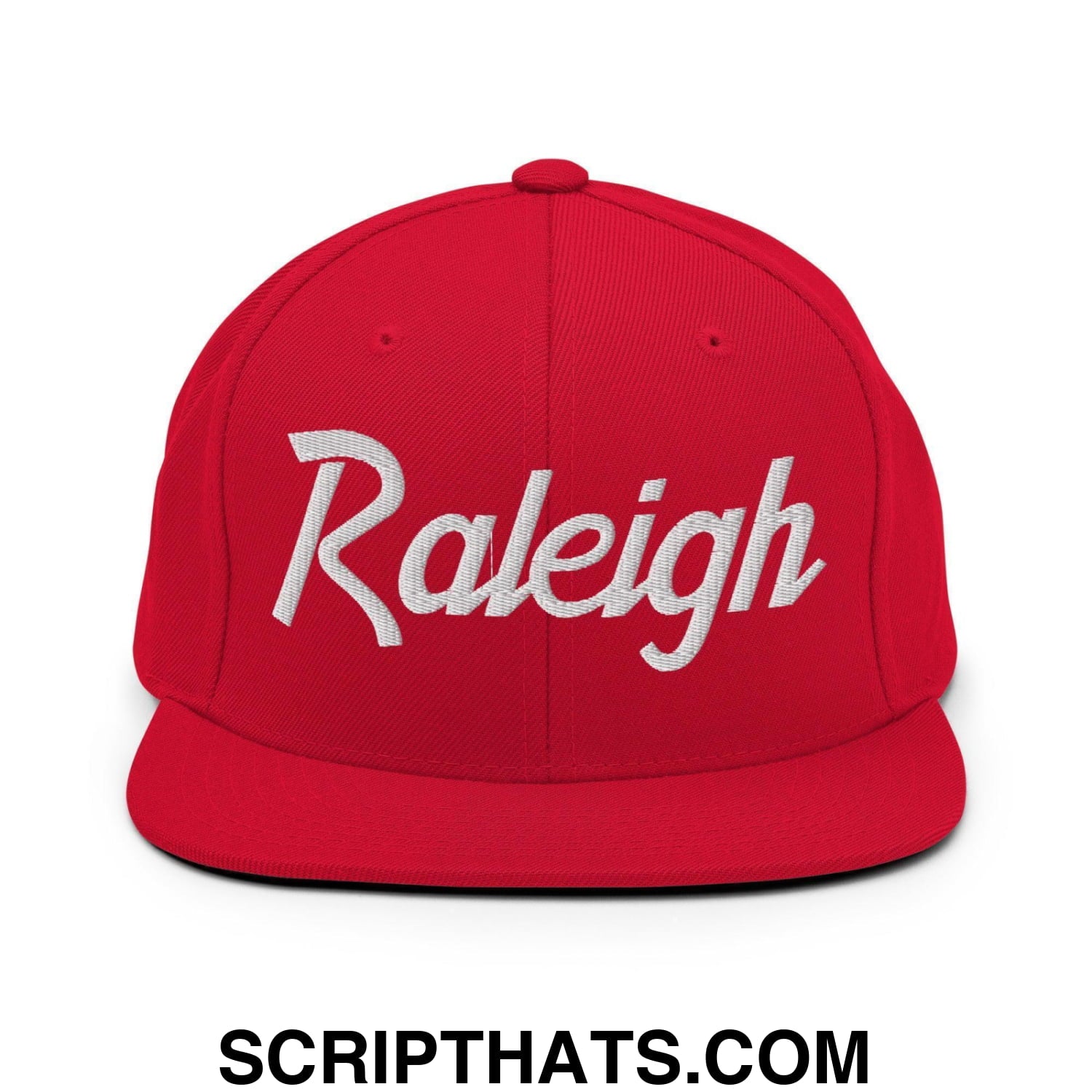 Raleigh Script Snapback Hat Red