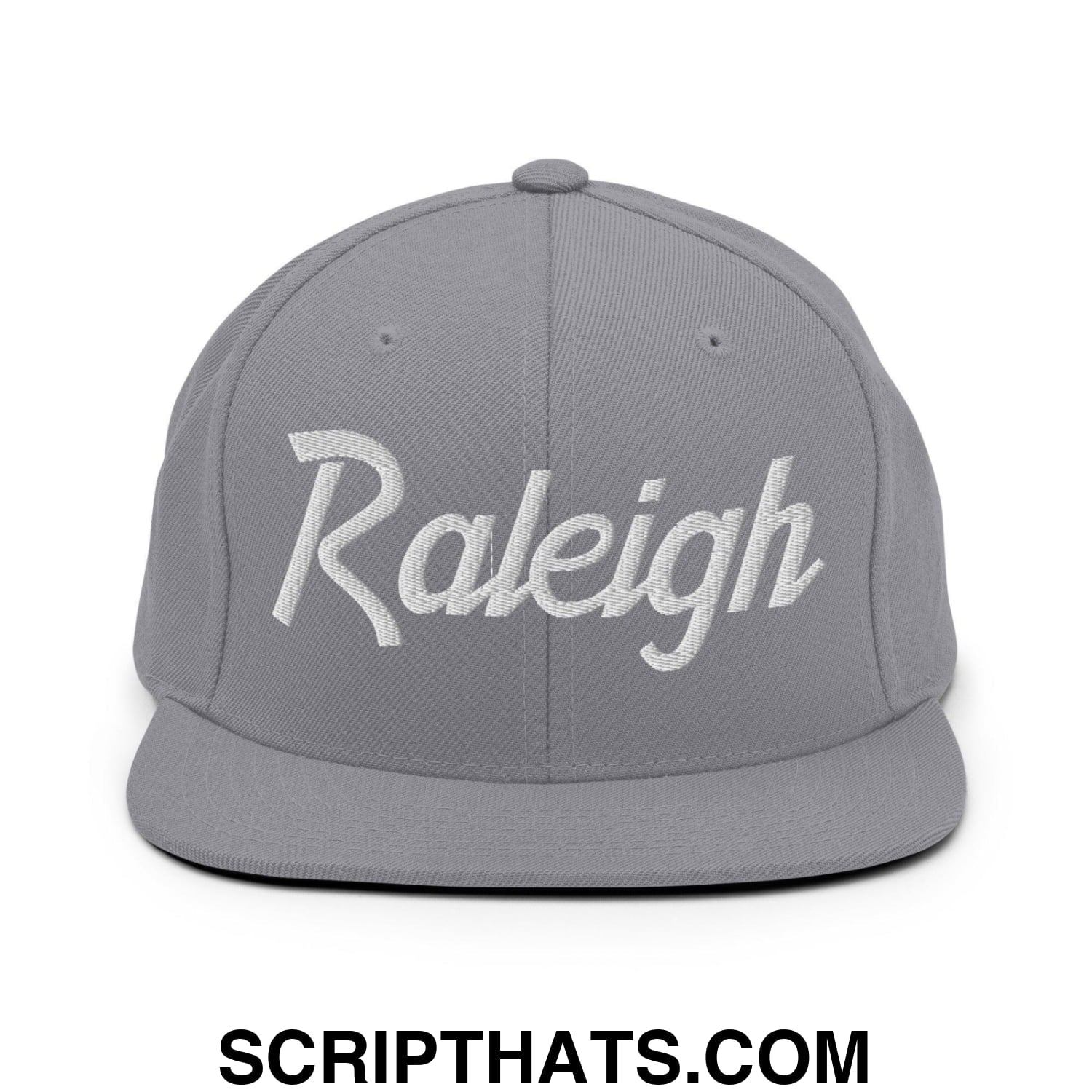 Raleigh Script Snapback Hat Silver