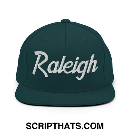 Raleigh Script Snapback Hat Spruce