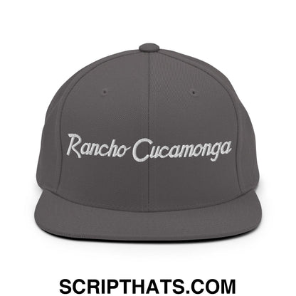 Rancho Cucamonga Script Snapback Hat Dark Grey