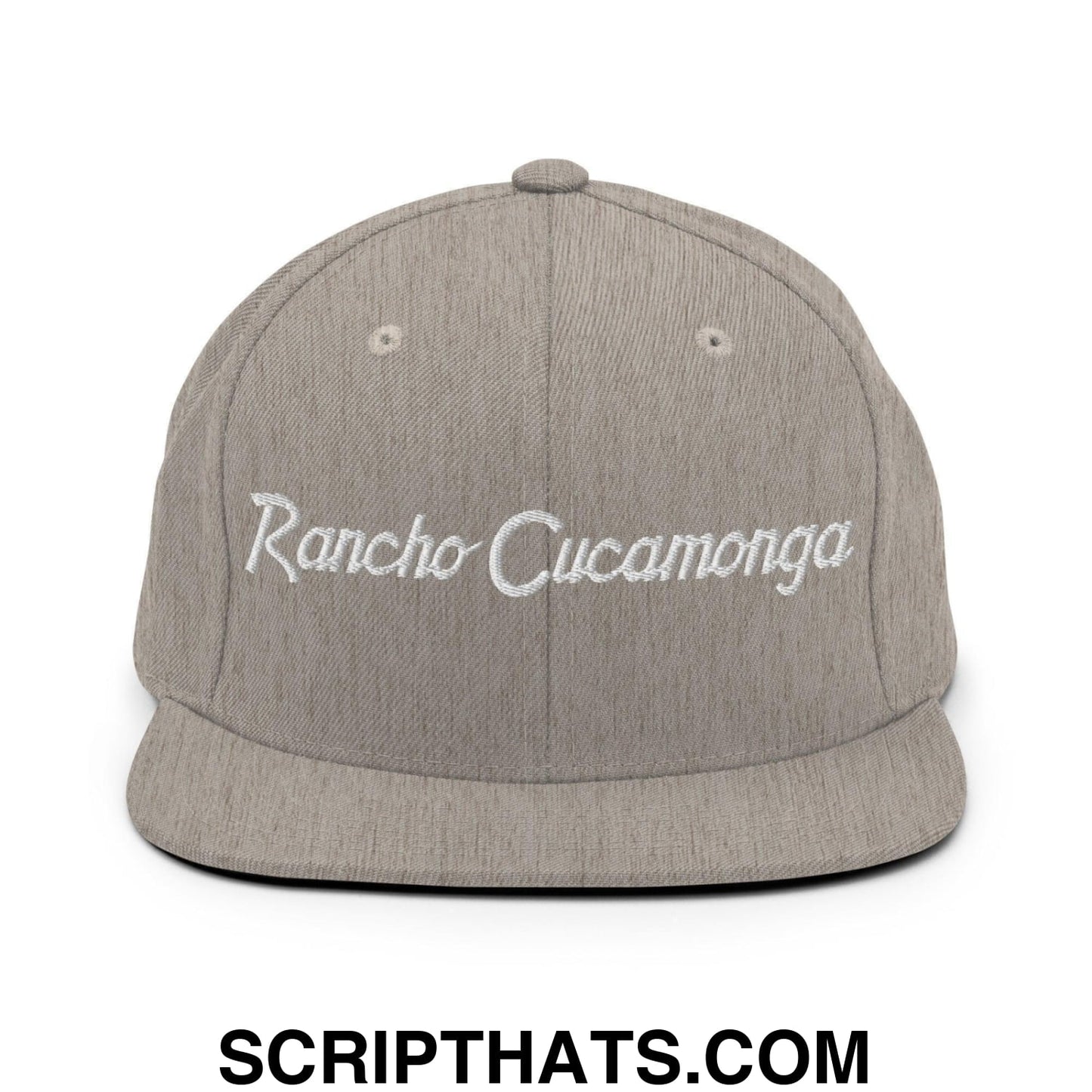 Rancho Cucamonga Script Snapback Hat Heather Grey