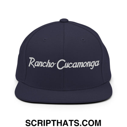 Rancho Cucamonga Script Snapback Hat Navy