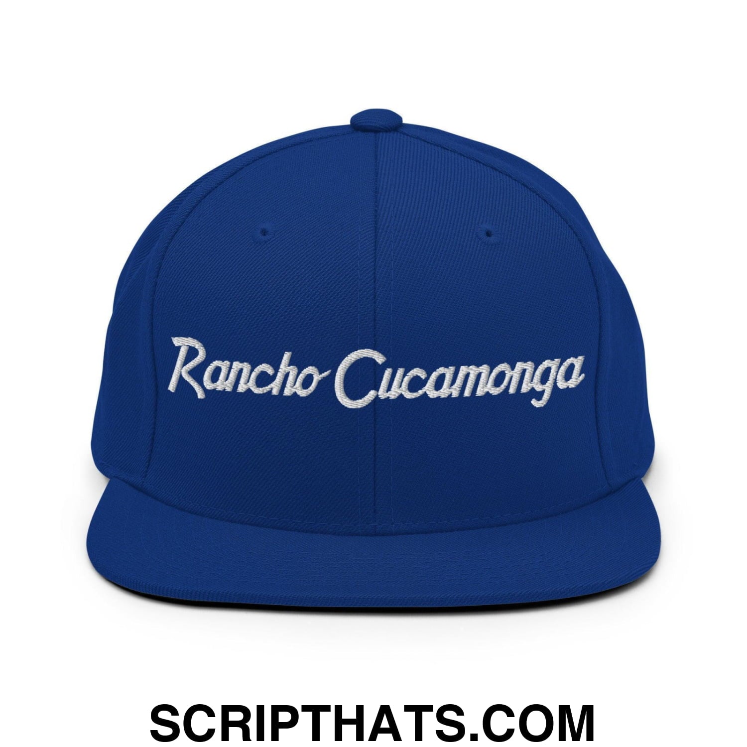 Rancho Cucamonga Script Snapback Hat Royal Blue