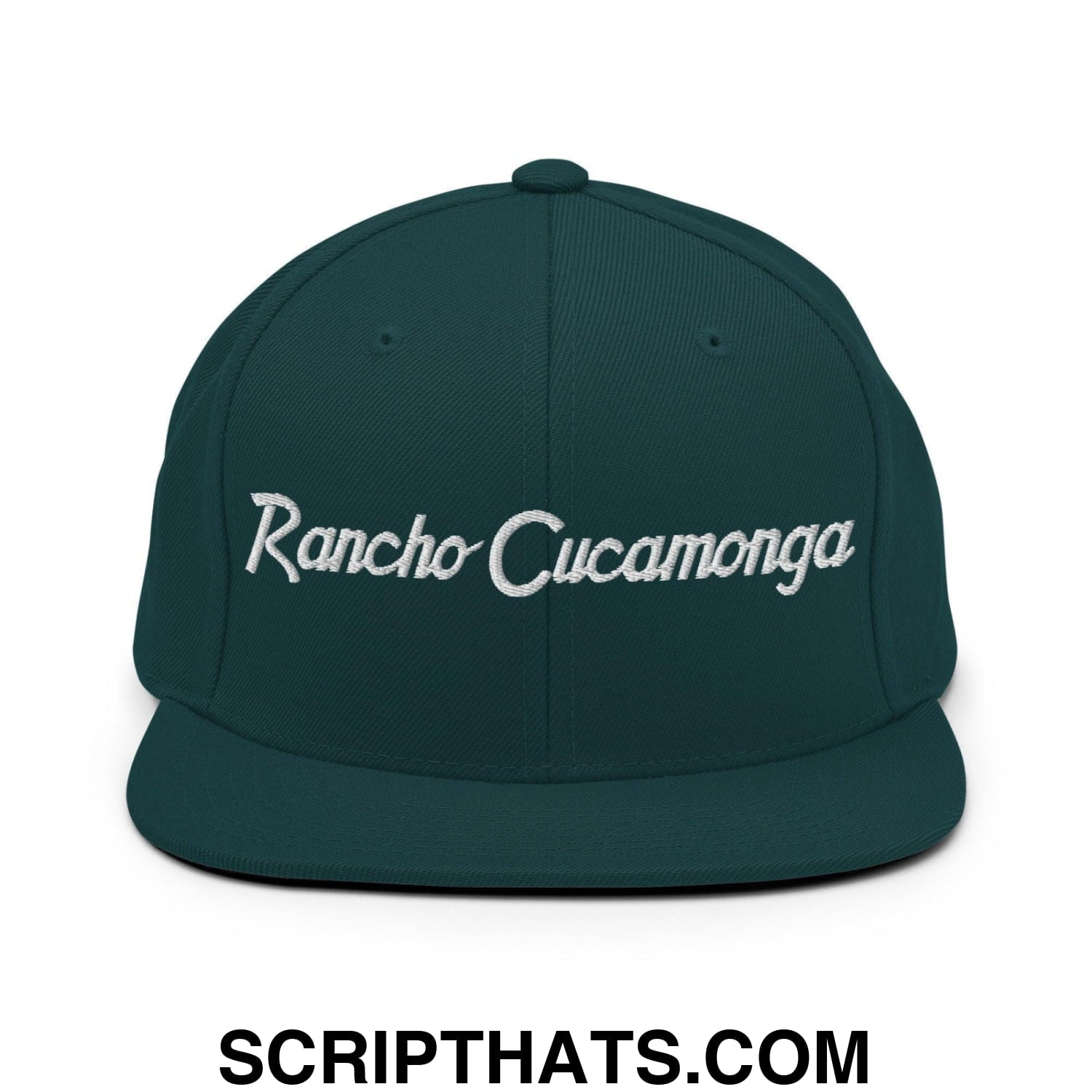 Rancho Cucamonga Script Snapback Hat Spruce