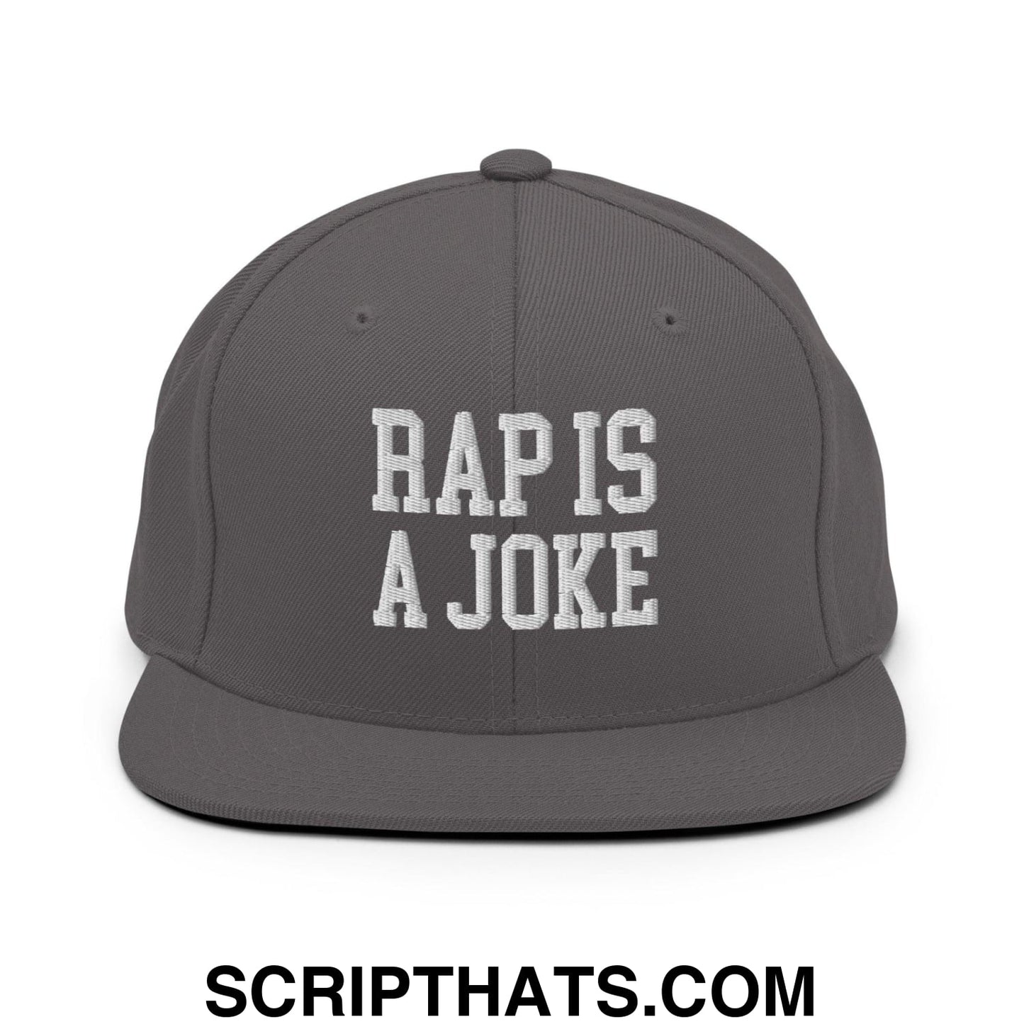Rap is a Joke Snapback Hat Dark Grey