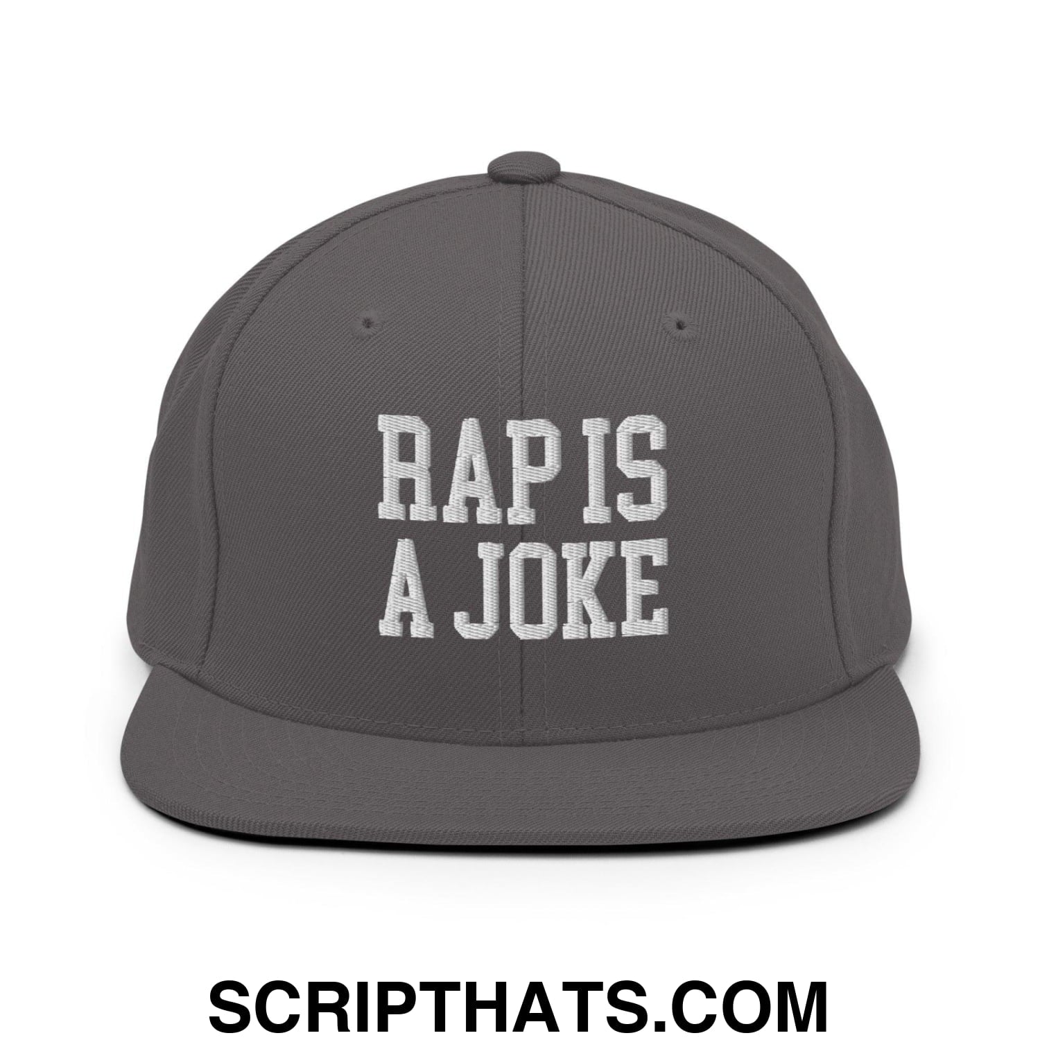 Rap is a Joke Snapback Hat Dark Grey