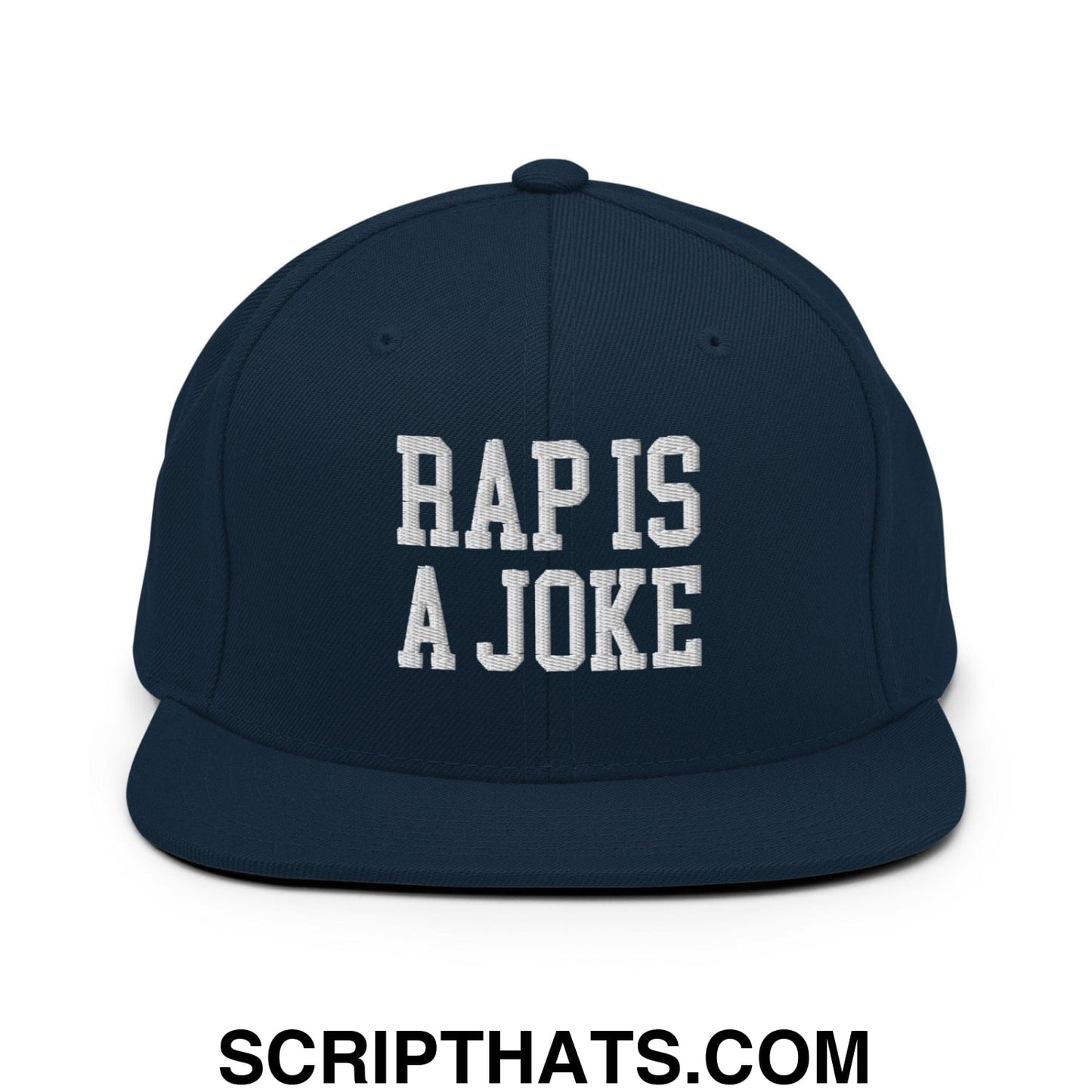 Rap is a Joke Snapback Hat Dark Navy