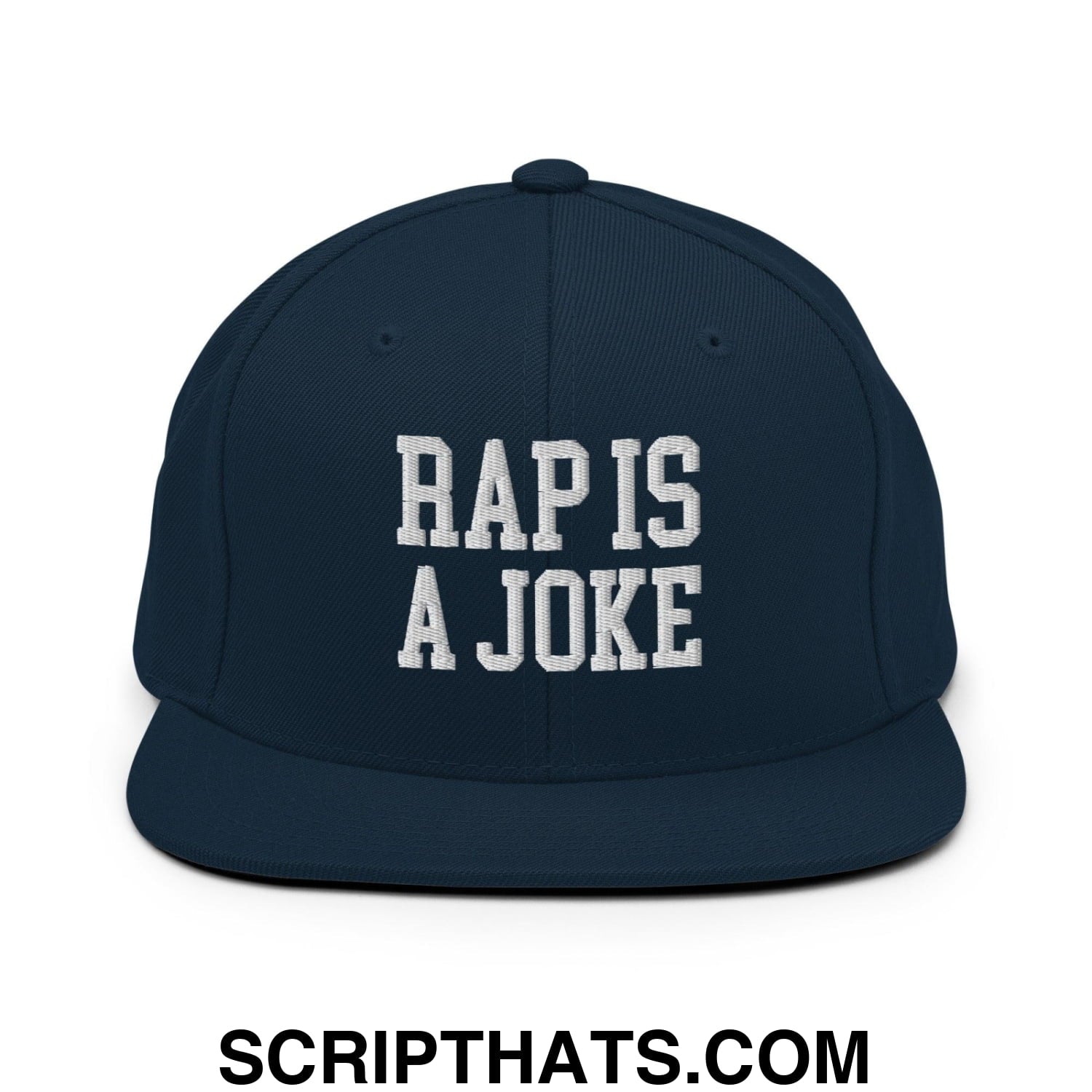 Rap is a Joke Snapback Hat Dark Navy