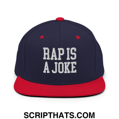Rap is a Joke Snapback Hat Navy Red
