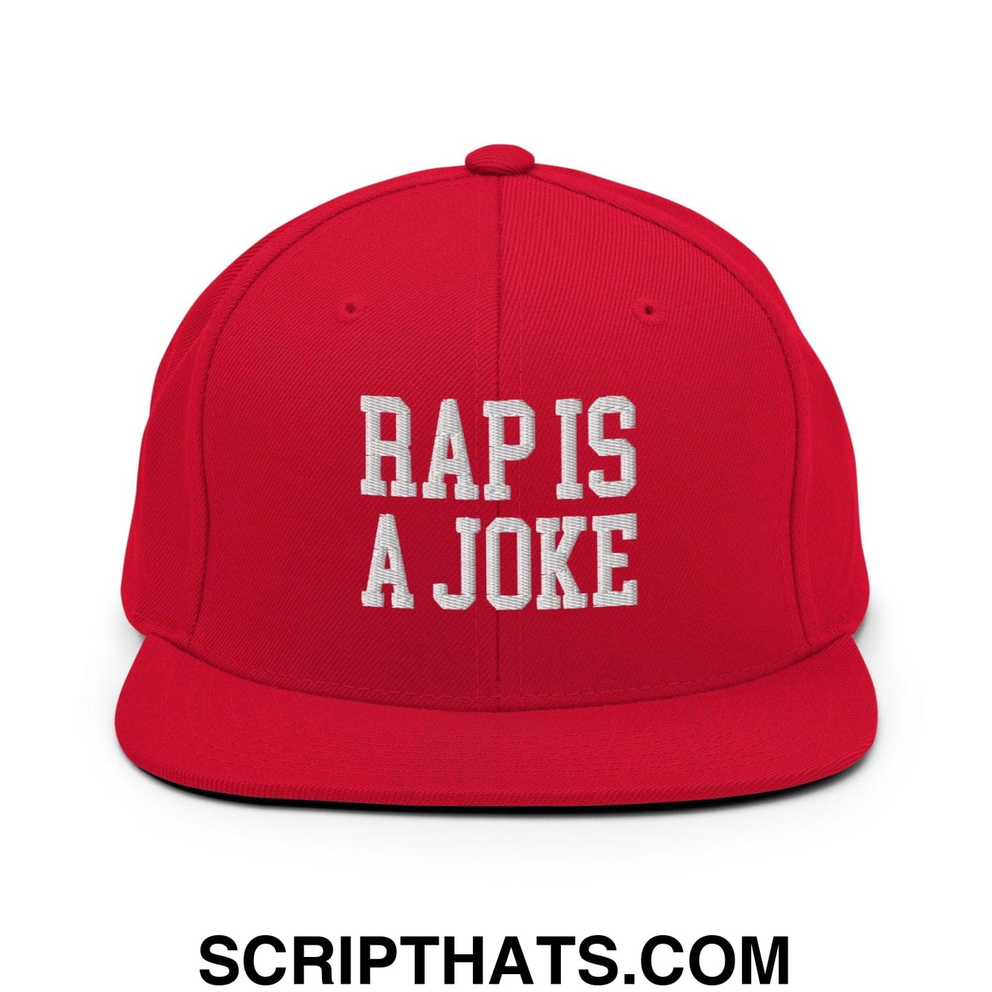 Rap is a Joke Snapback Hat Red