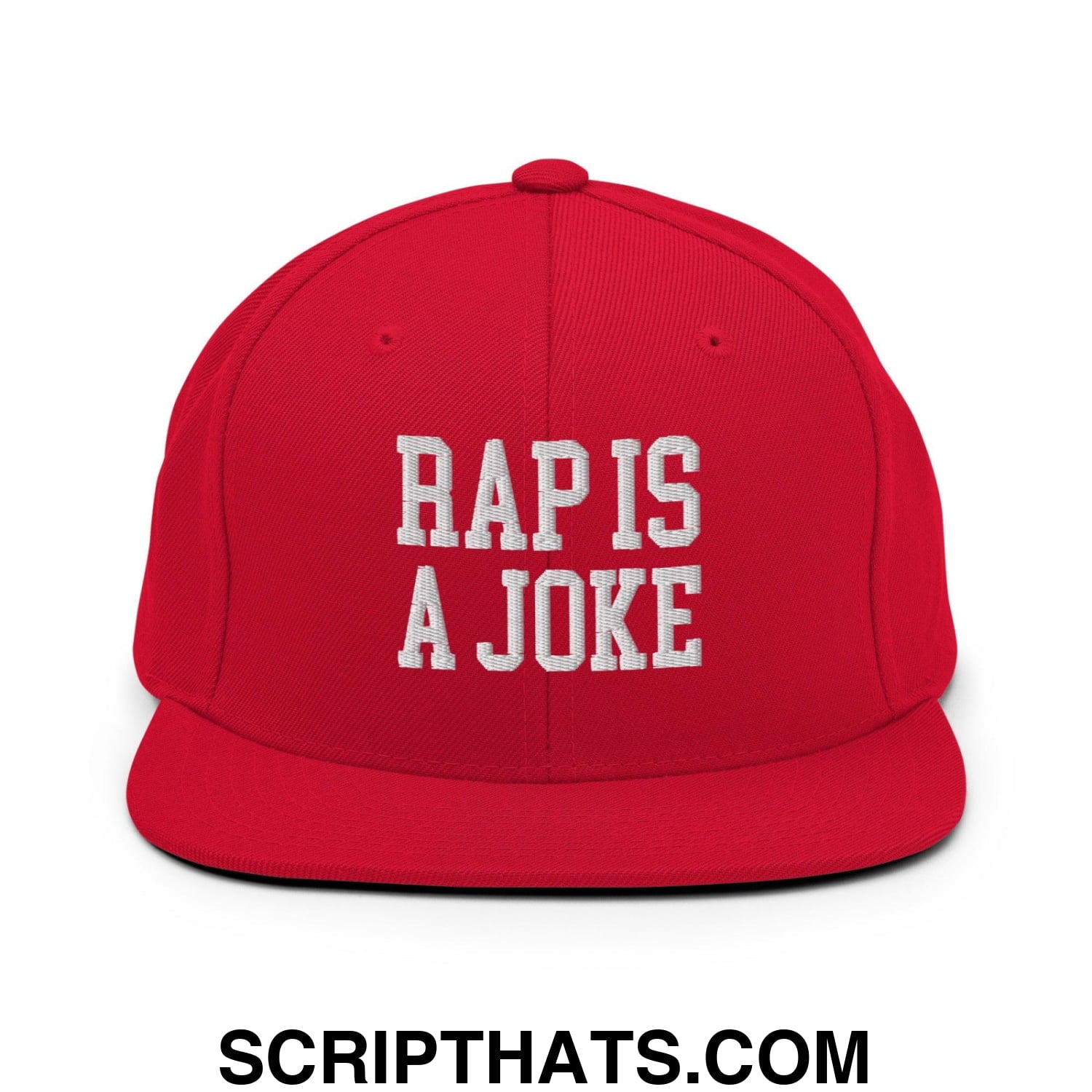 Rap is a Joke Snapback Hat Red