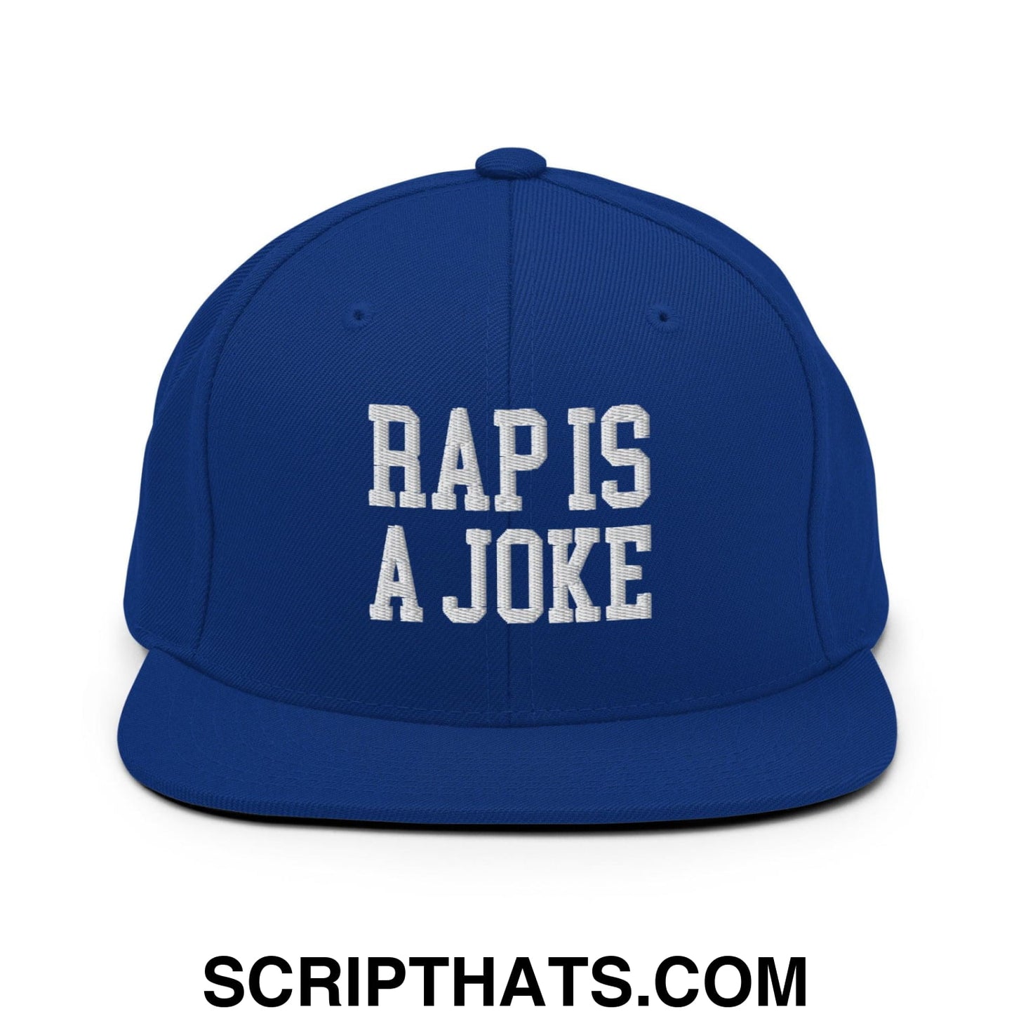 Rap is a Joke Snapback Hat Royal Blue