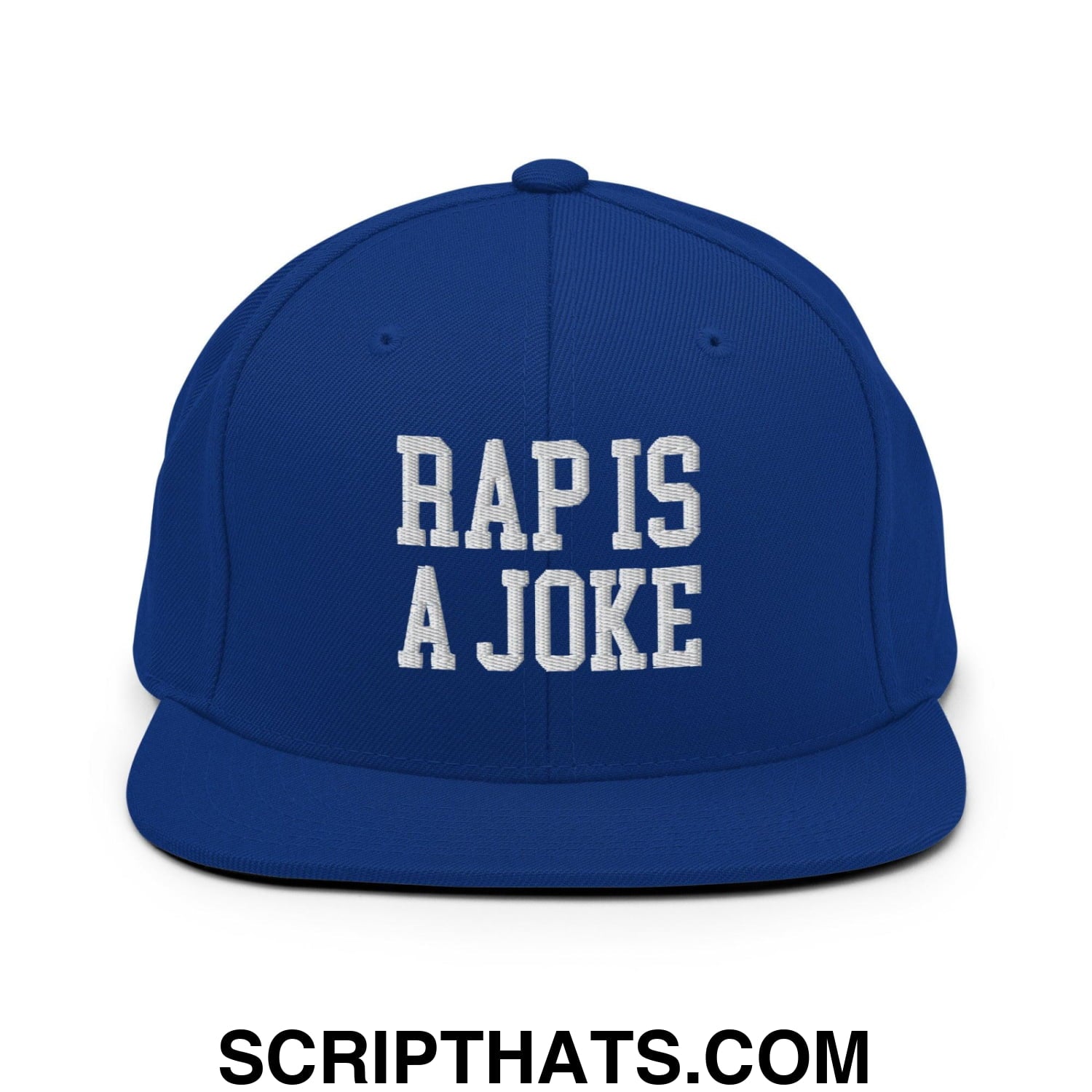 Rap is a Joke Snapback Hat Royal Blue